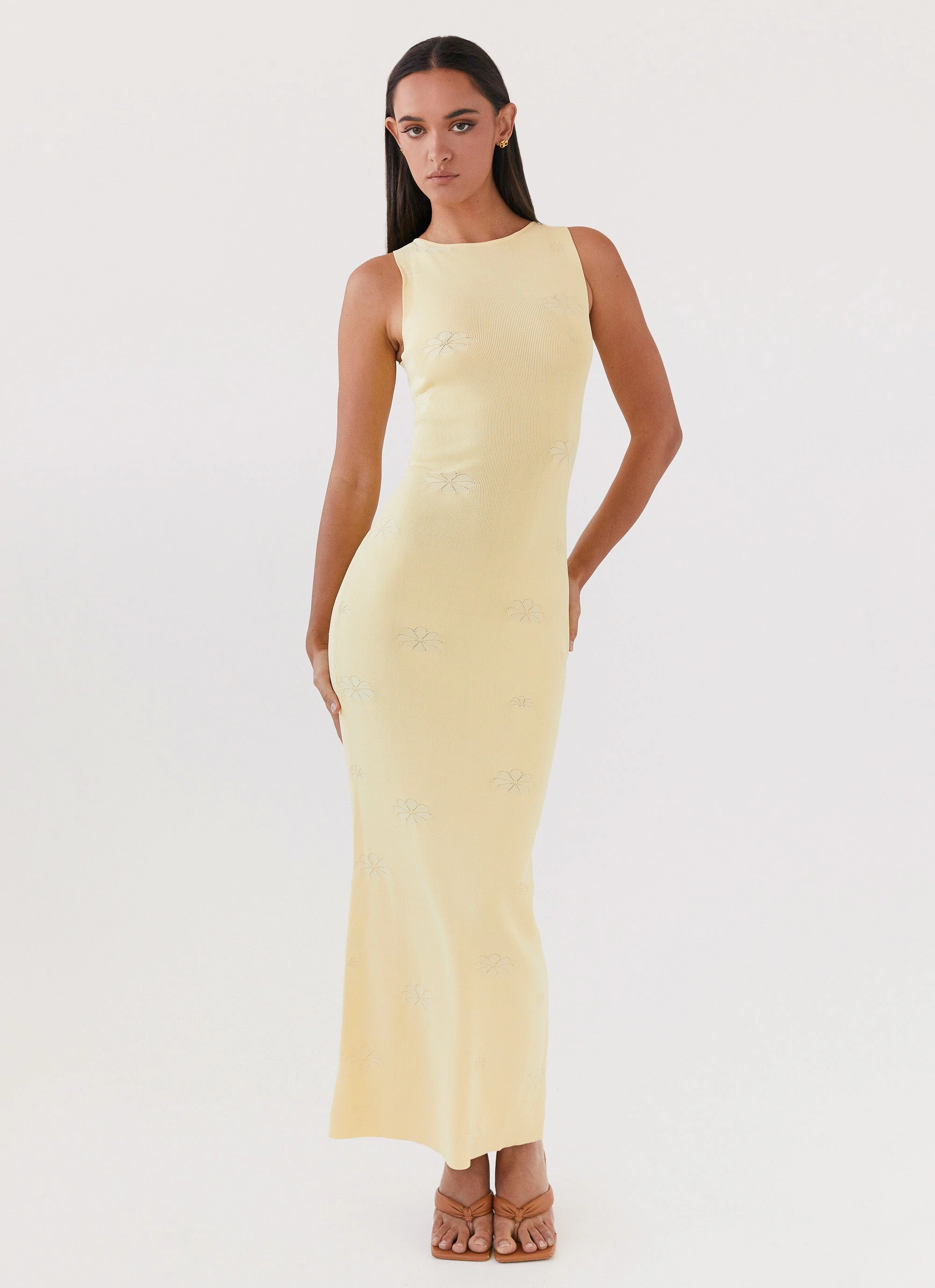 Holly Knit Maxi Dress - Yellow Sharp Look