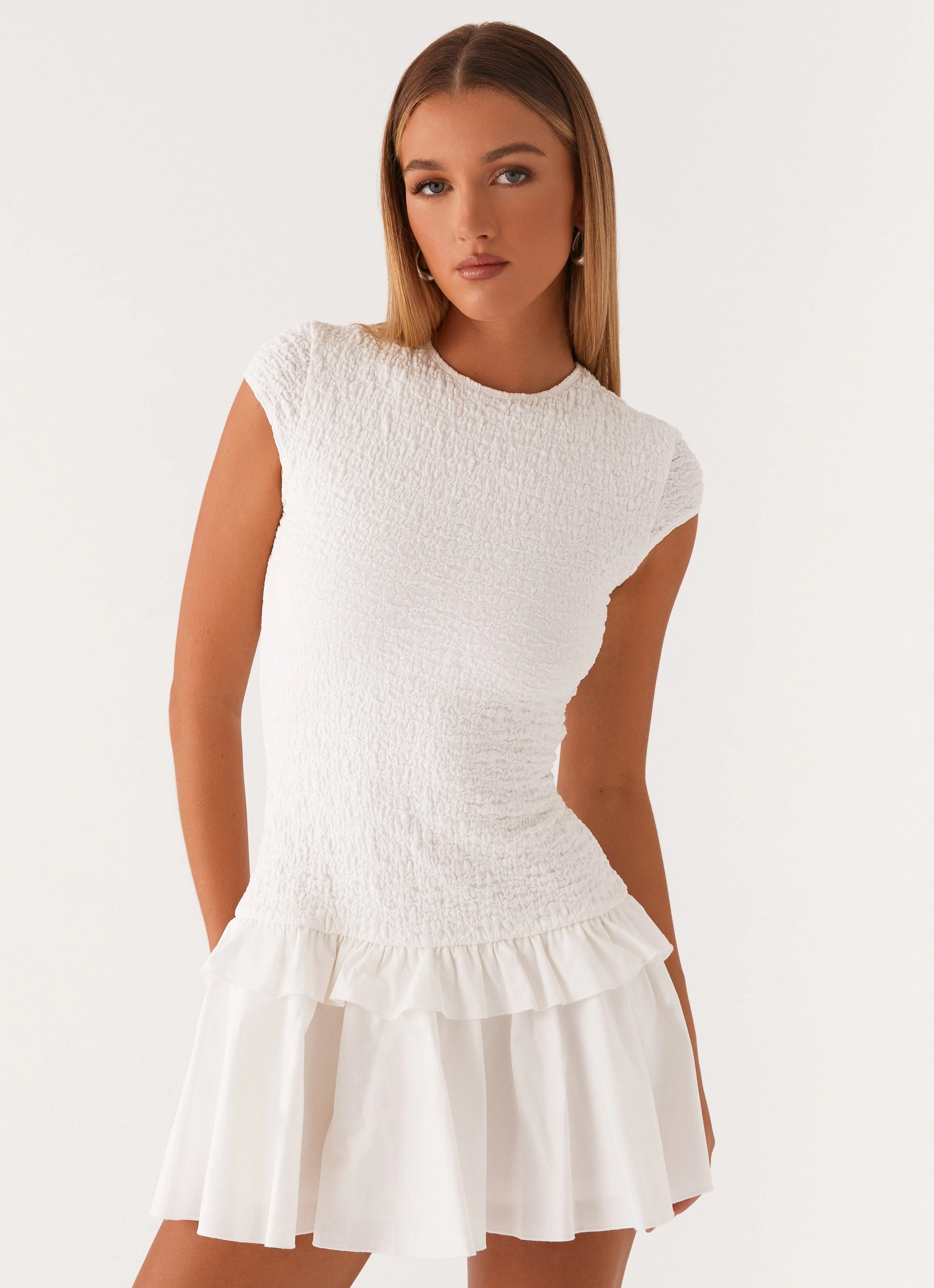 Flattering Shape Look Breathable Feel Hopeless Romantic Mini Dress - White