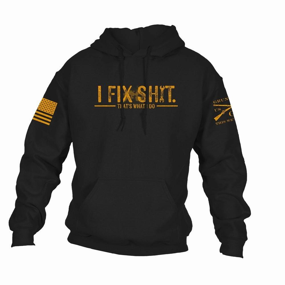 Regular Fit I Fix Sh*t Hoodie - Black
