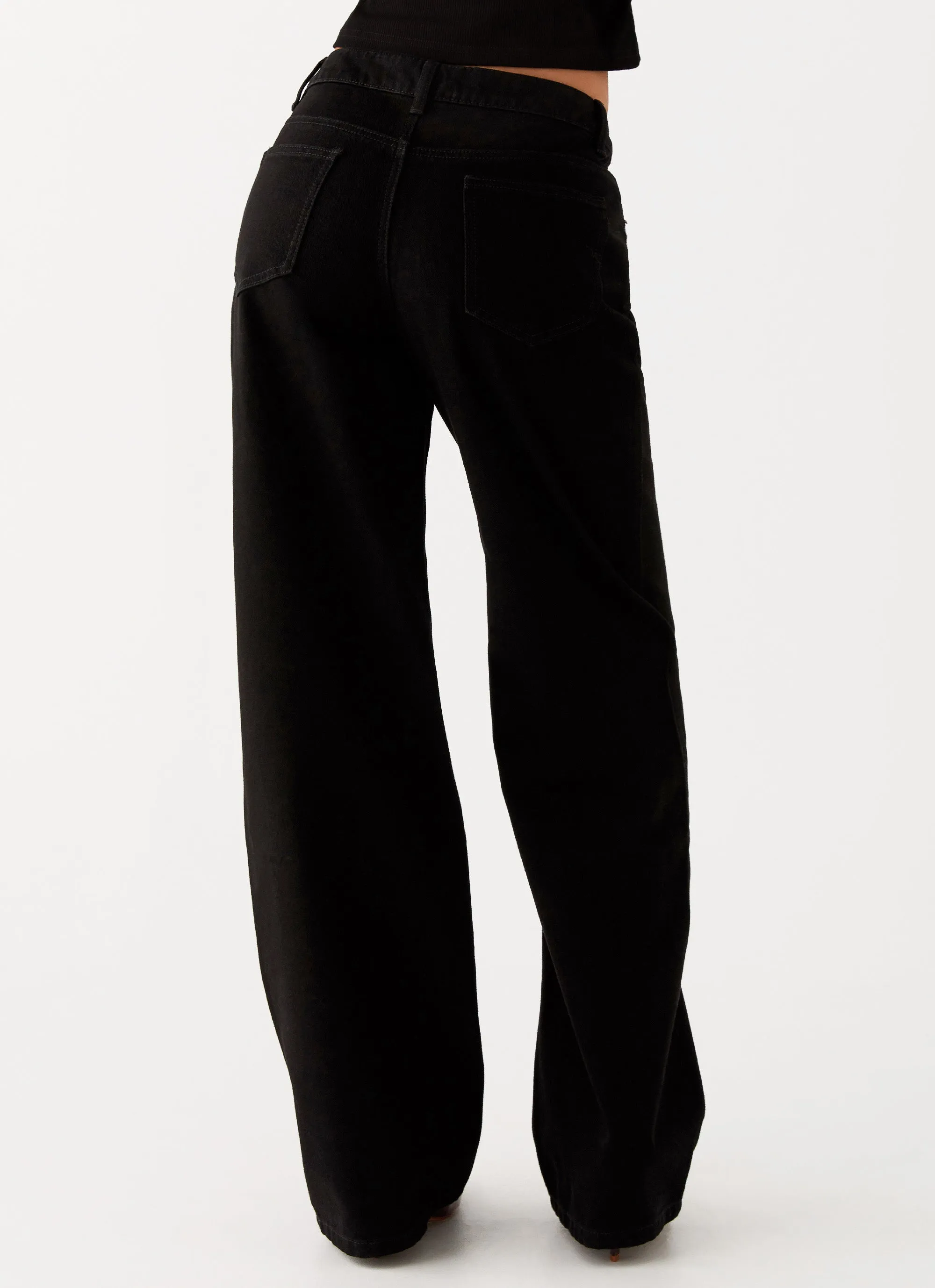 Keanna Low Rise Denim Jeans - Black Moisture Wicking Lining Simple Attire