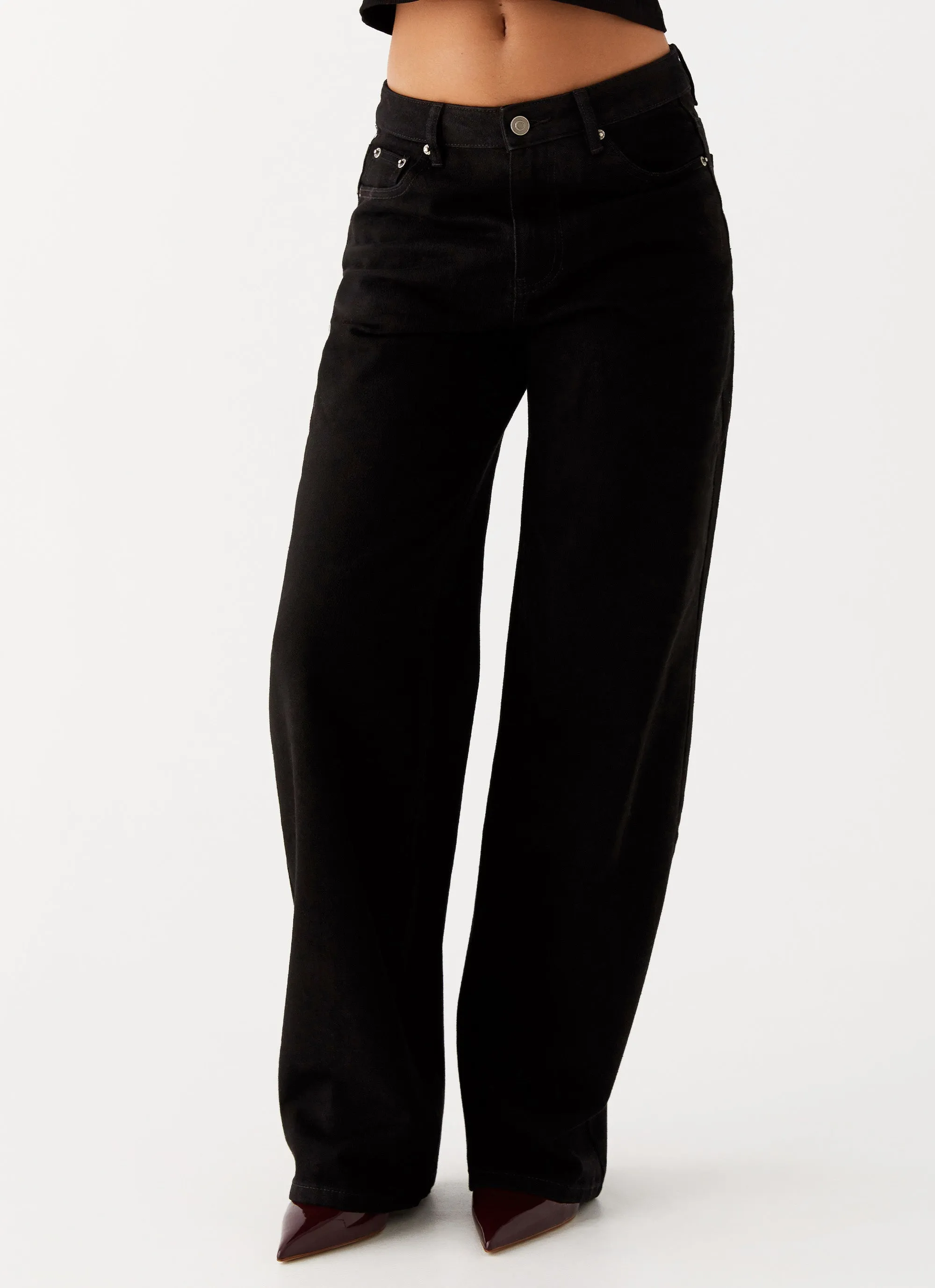 Keanna Low Rise Denim Jeans - Black Stylish Vibes Stay Stylish