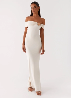 Illusion Maxi Dress - Ivory Trend Smart Light Aesthetic