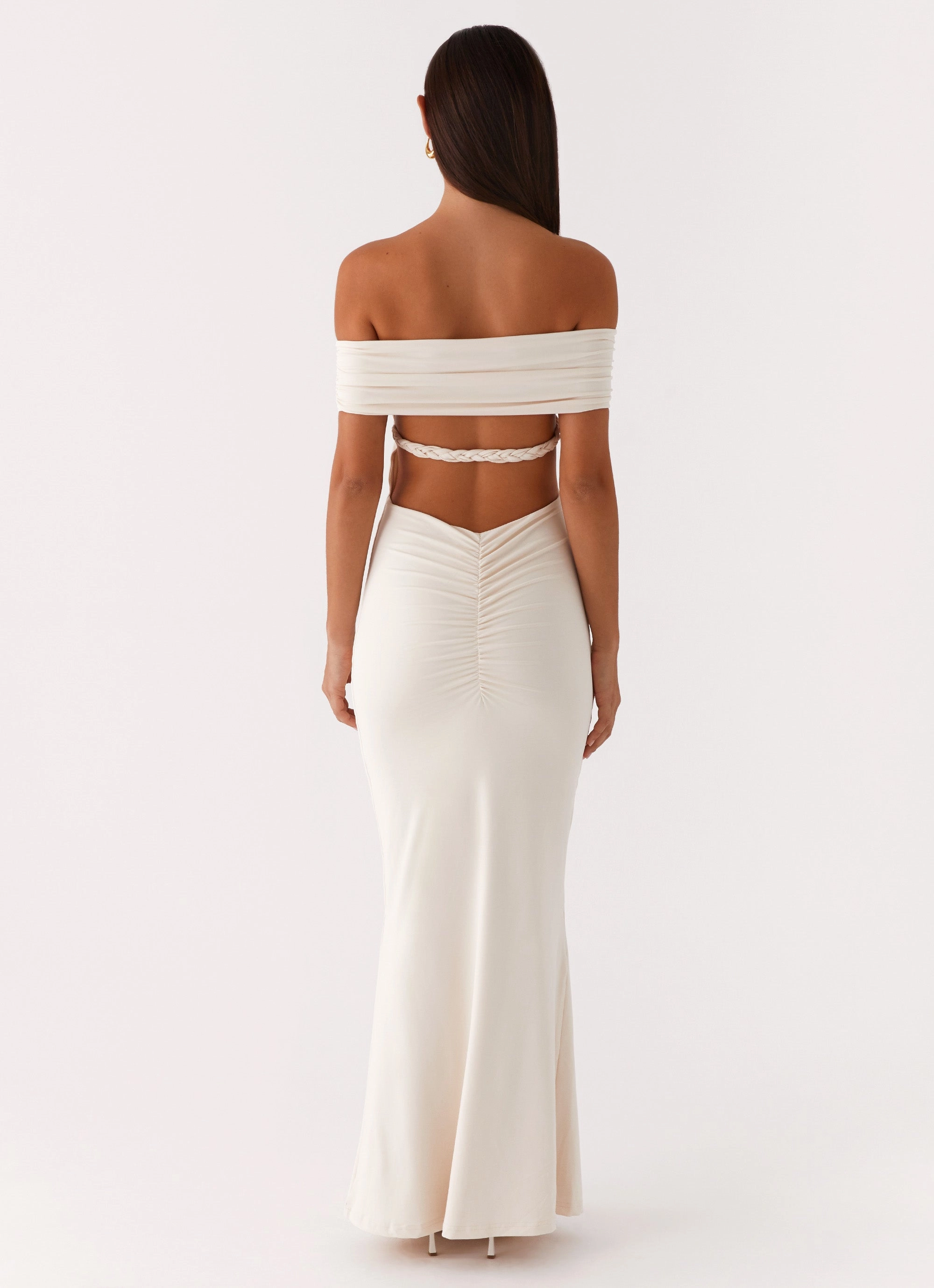 Slim-fit Illusion Maxi Dress - Ivory