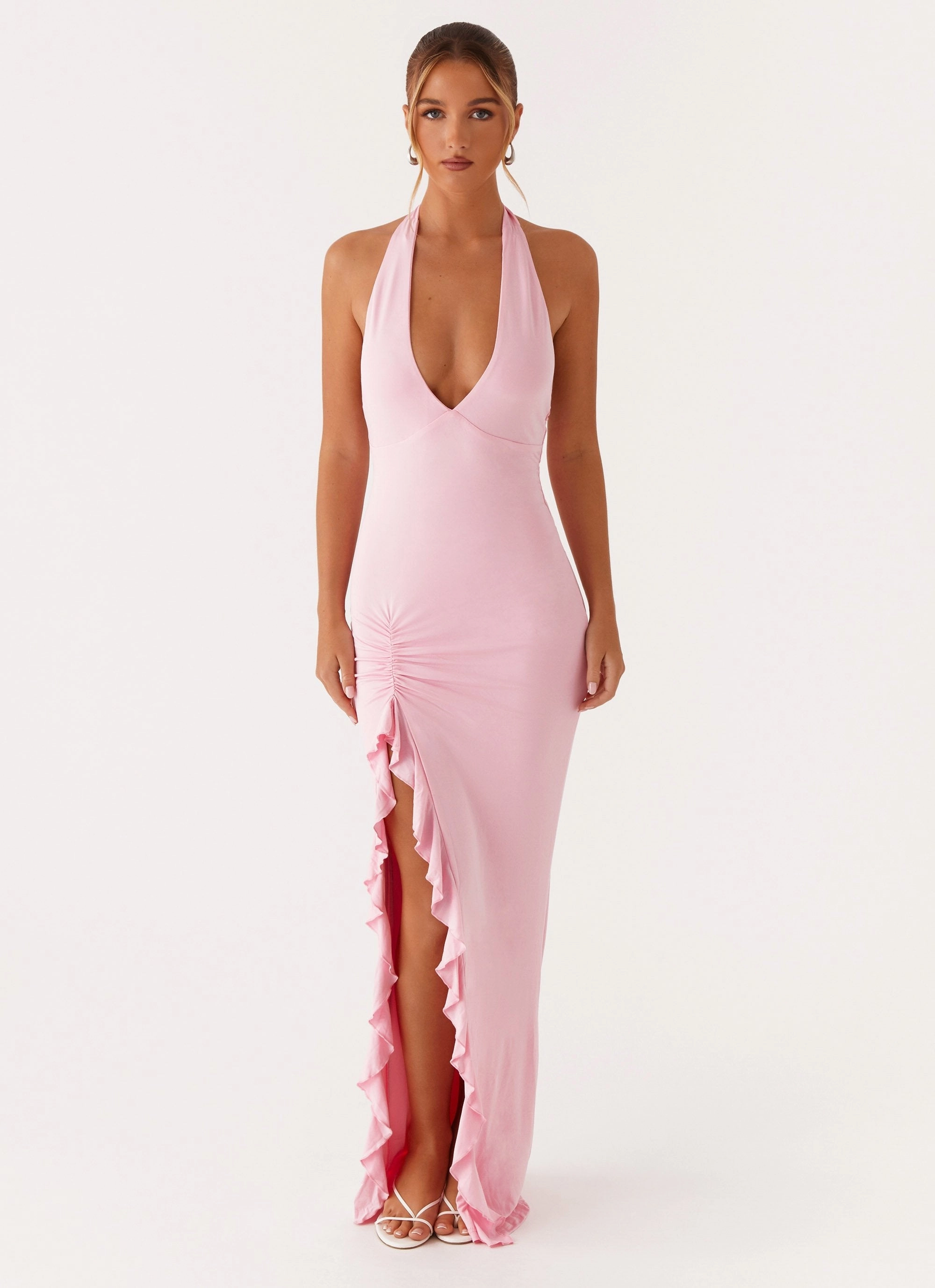 Chic Direction Flexible Cut Charmed By You Maxi Dress - Pink