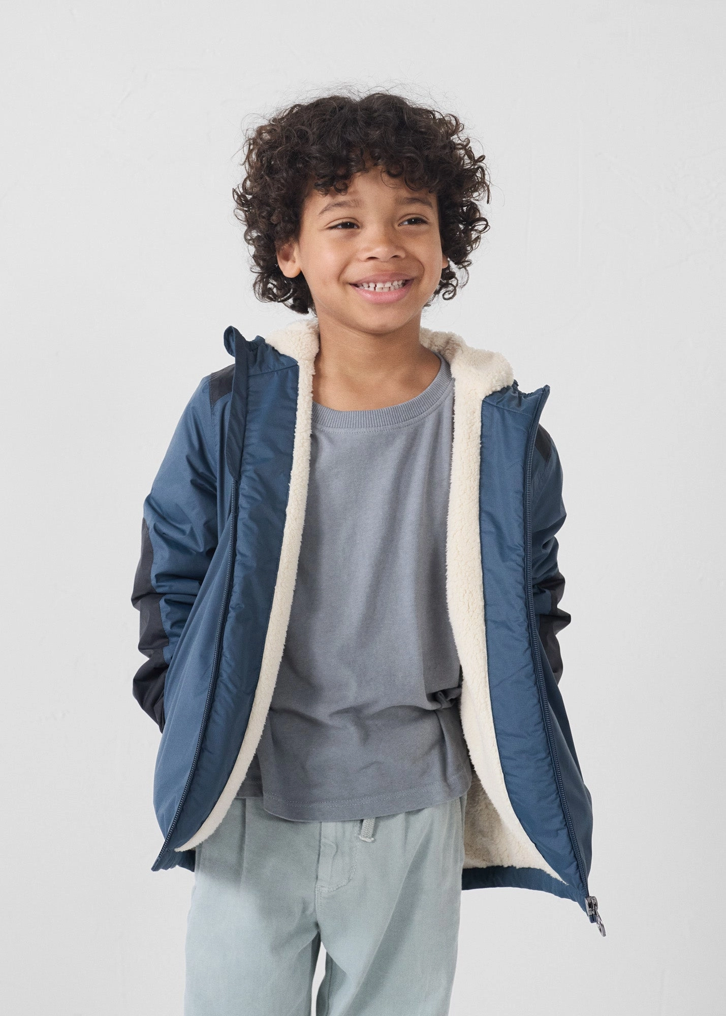 Imperm??able enfant ?? capuche sherpa Bluestone Lag sherpa Smooth Flat Collar
