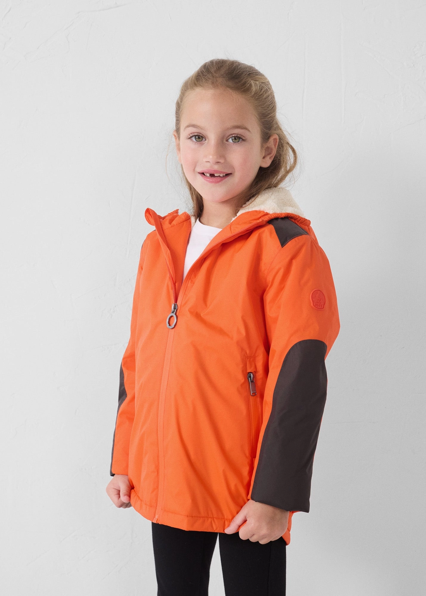 Imperm??able enfant ?? capuche sherpa Rouge feu Lag sherpa Subtle Fashion Fit Water Resistant Fabric