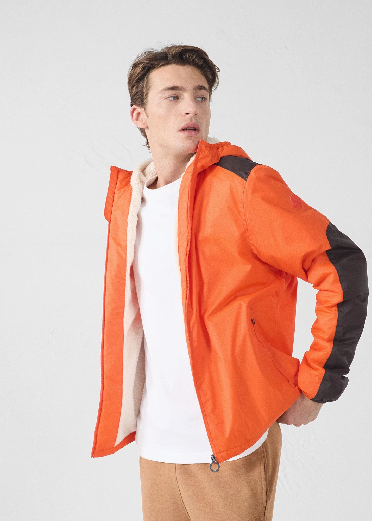 Imperm??able sherpa Rouge feu Dippen sherpa Noise Free Zipper