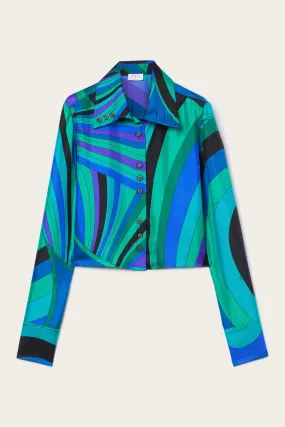 Iride Print Cropped Shirt UV Protection Autumn Look