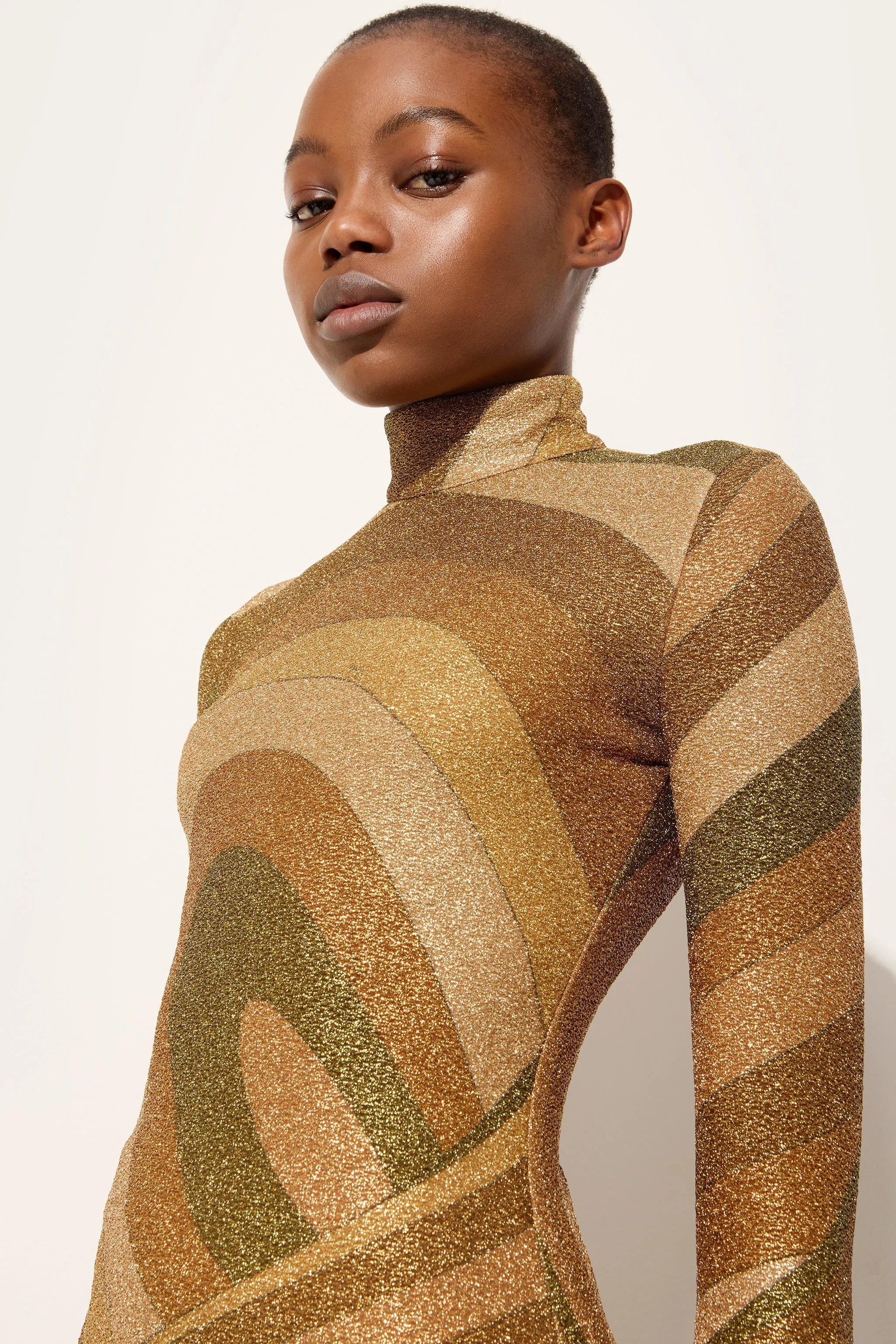 Autumn Look Iride Print Lam?? Jersey Top