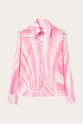 Iride Print Lightweight Cotton Shirt Stretch Fit Technology