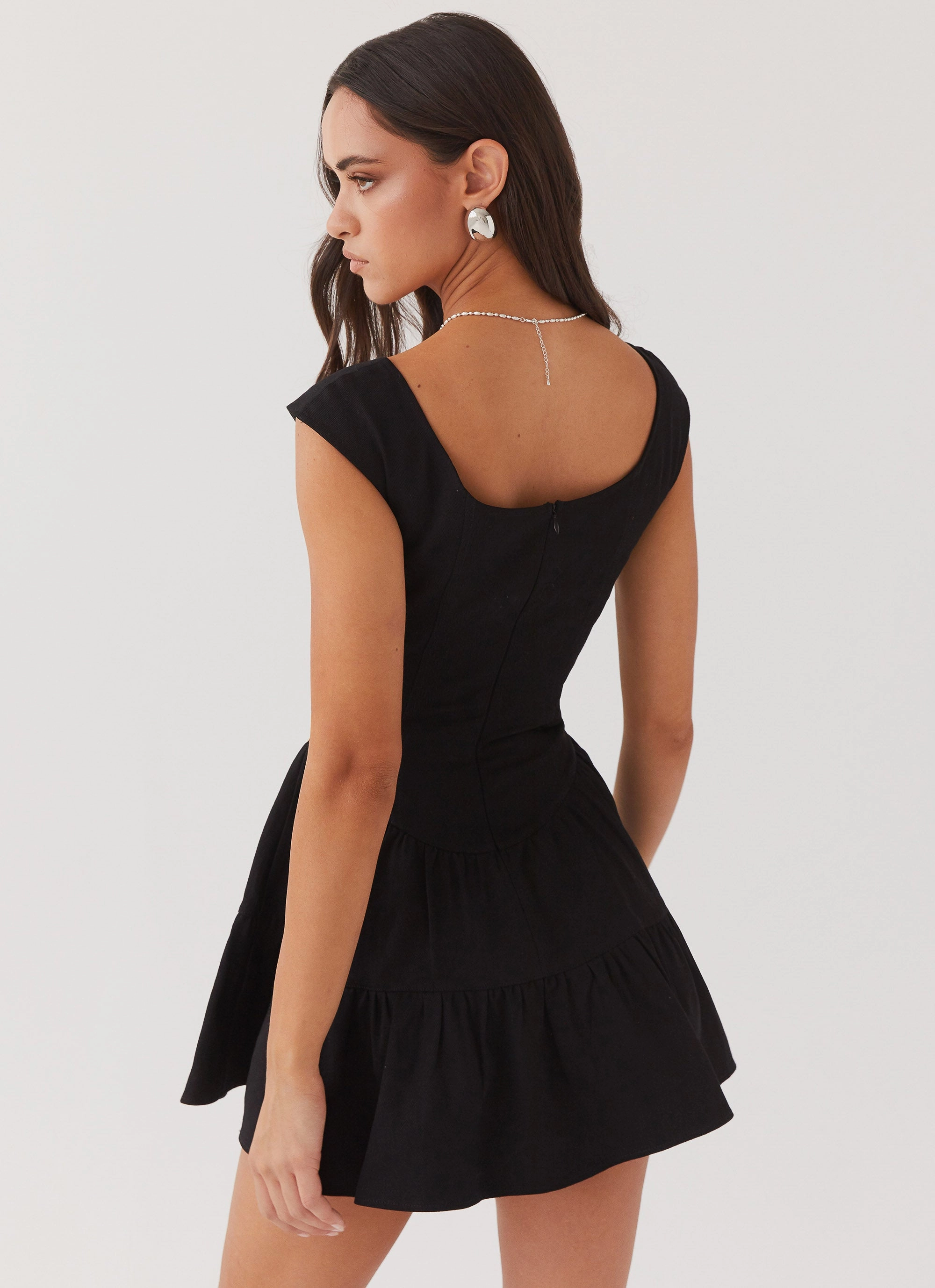 Isabella Denim Bustier Dress - Black Quiet Mood Chic casual