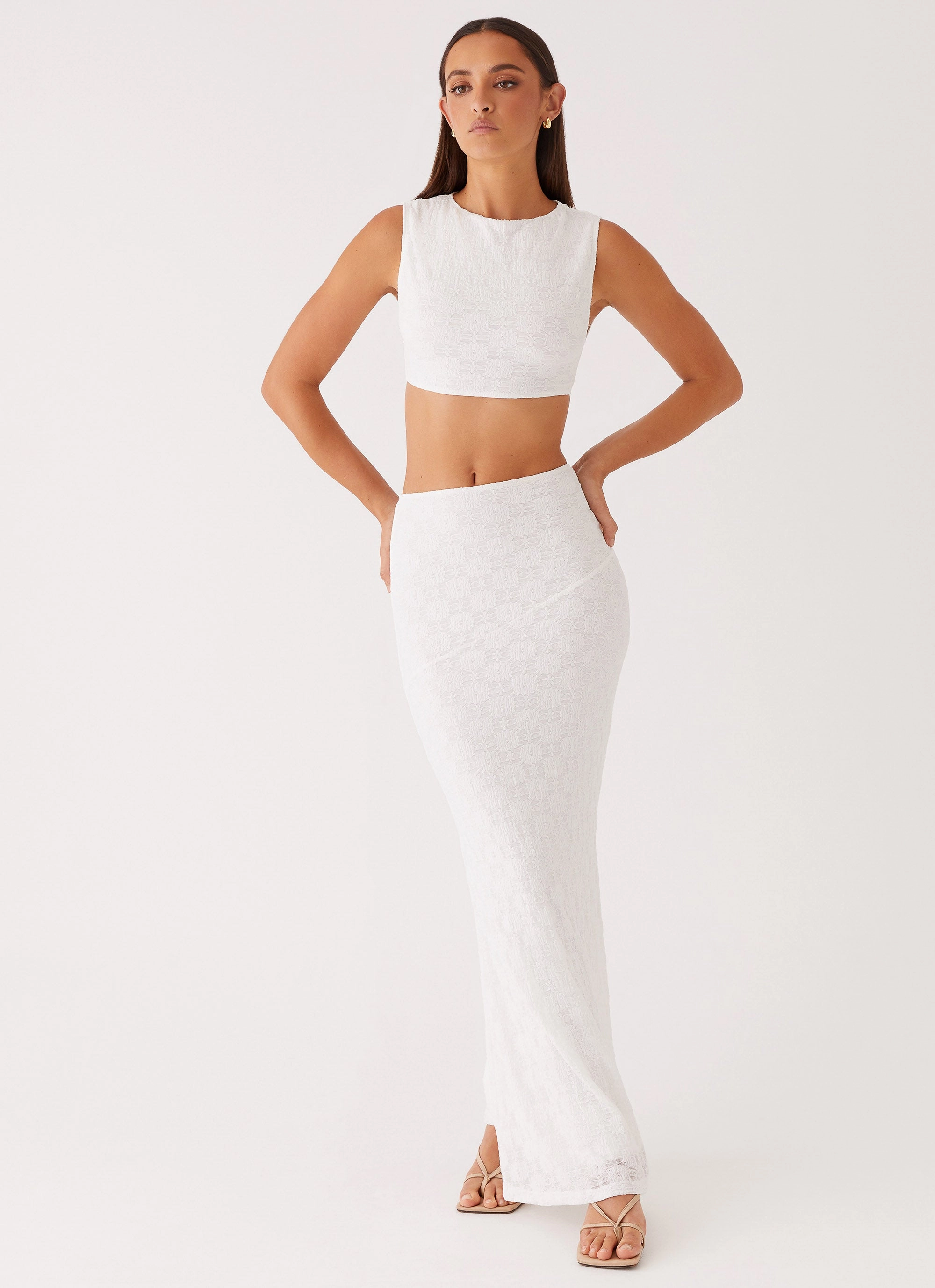 Festive Wear Issey Crop Top - White