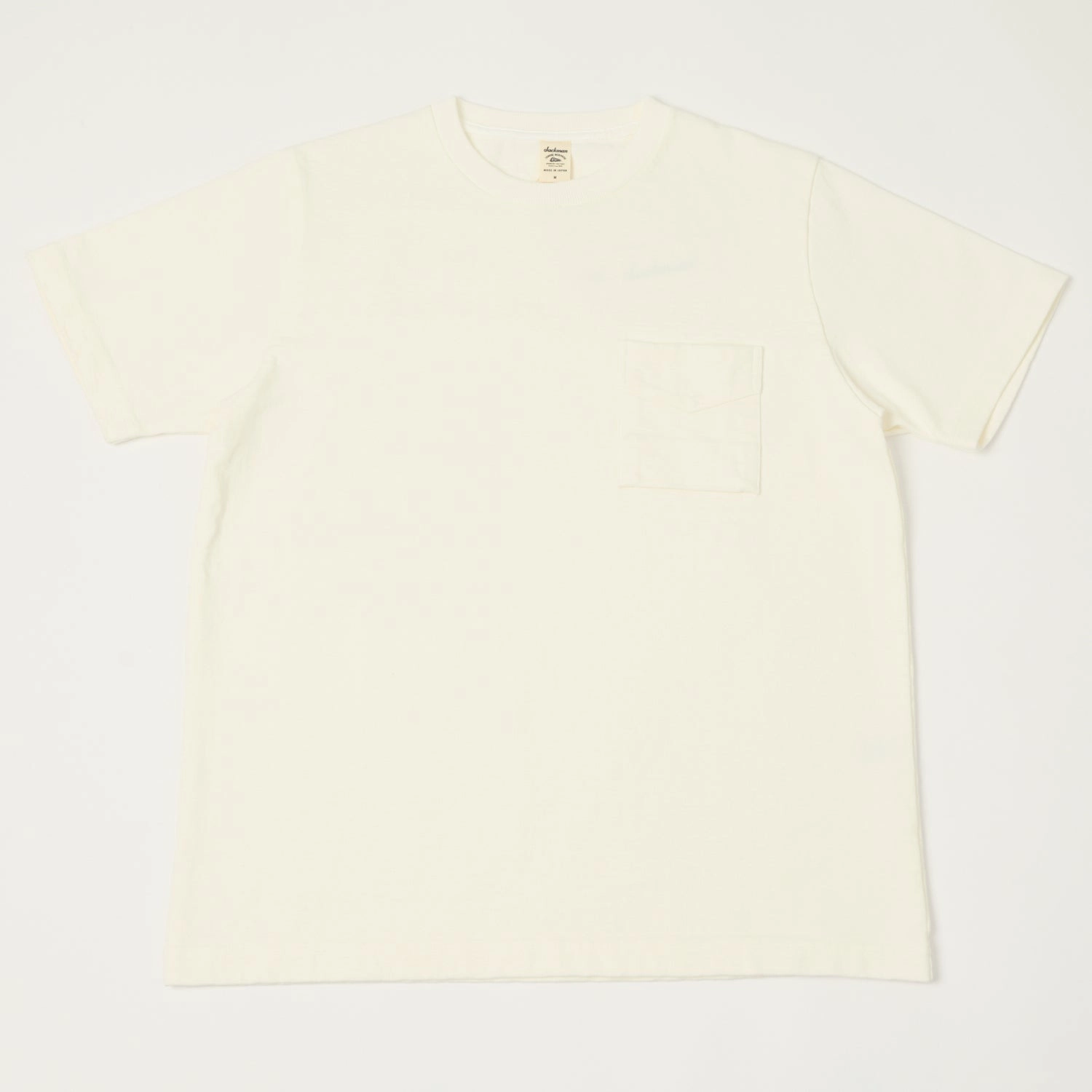 Jackman Dotsume Pocket T-Shirt - Off White Roomy Waist Edgy