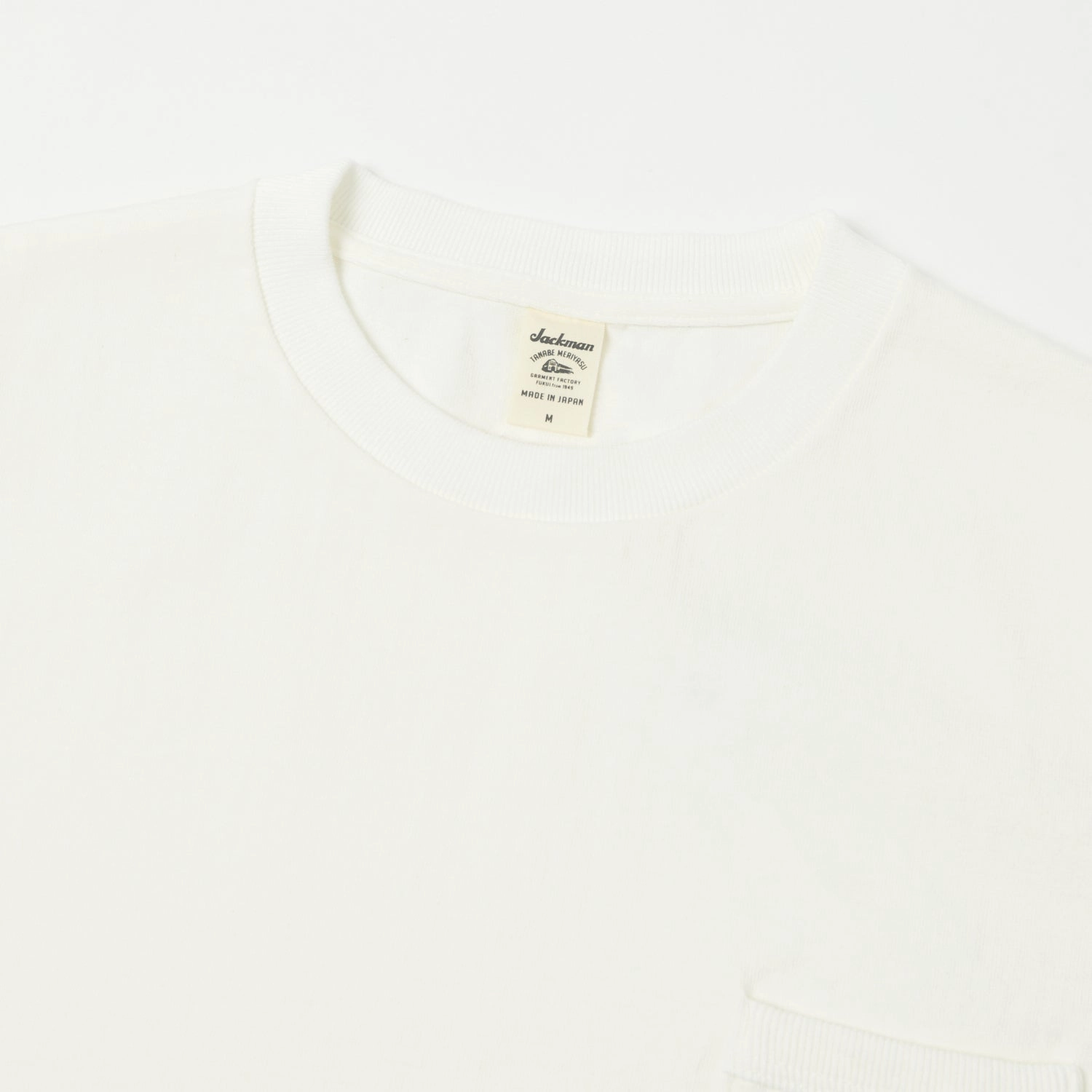 Roomy Comfort Jackman Dotsume Pocket T-Shirt - Off White
