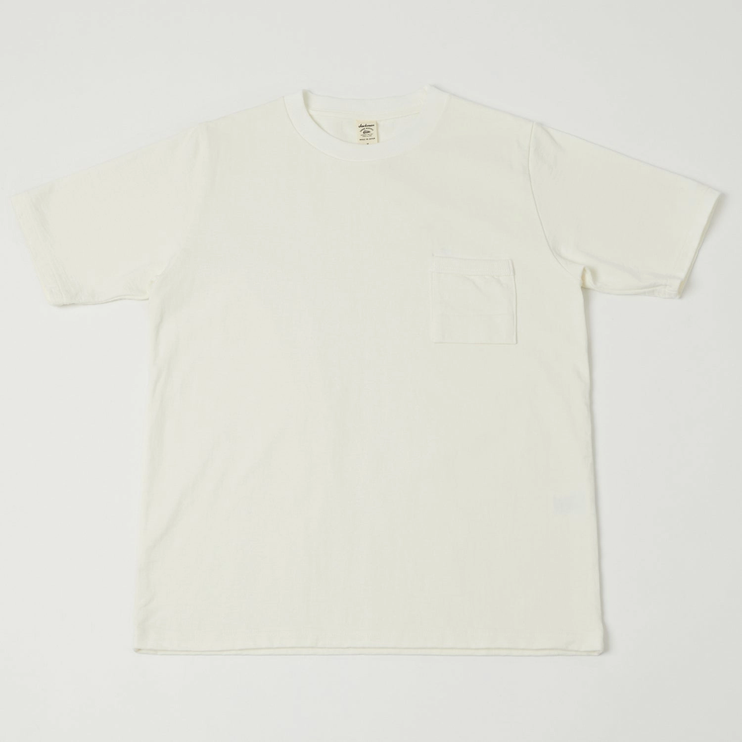 Jackman Dotsume Pocket T-Shirt - Off White Quick Fit Stretch