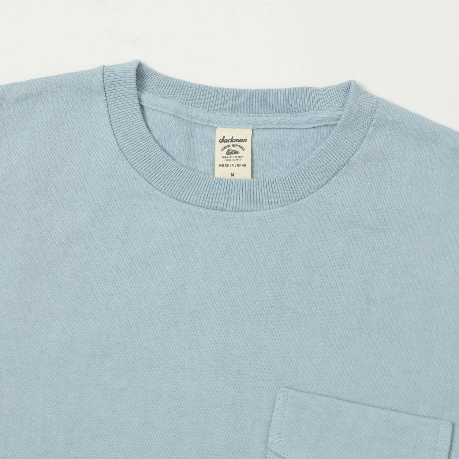 Jackman Dotsume Pocket T-Shirt - Pale Sax Breathable mesh panel Non Restrictive Fit