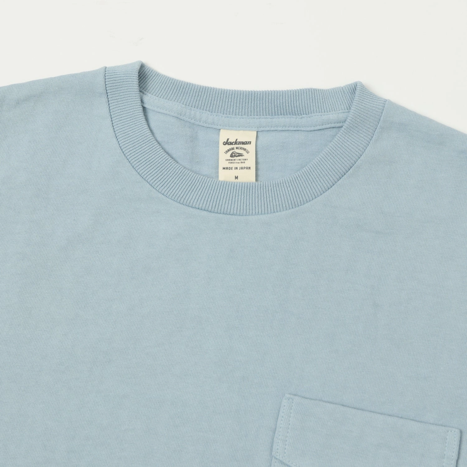 Jackman Dotsume Pocket T-Shirt - Pale Sax Hydrophobic coating Layering Essential