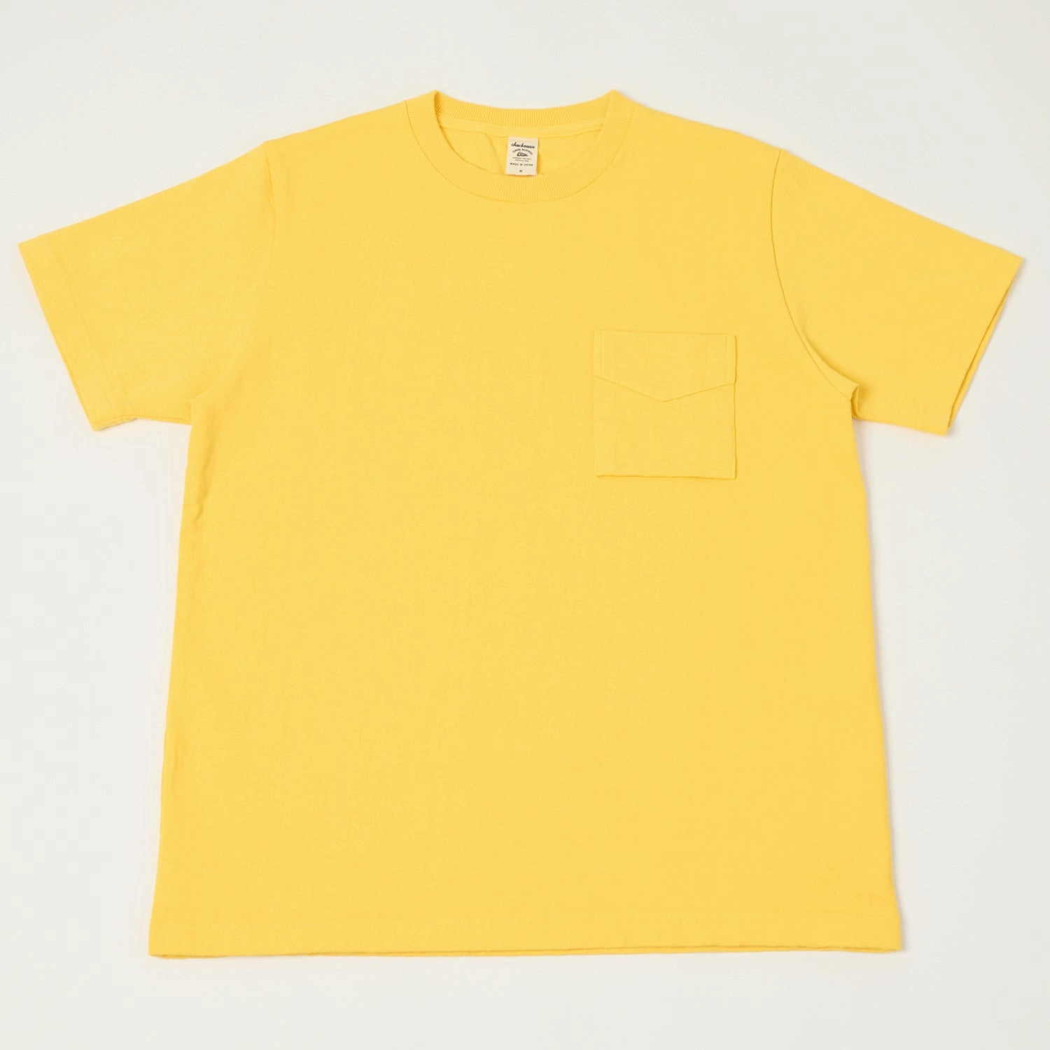 Jackman Dotsume Pocket T-Shirt - Shine Yellow Minimalist Comfort stain resistant coating