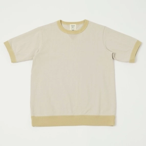 Jackman Dotsume Rib T-Shirt - Dusty Base/Butter cotton material Simple and Relaxed