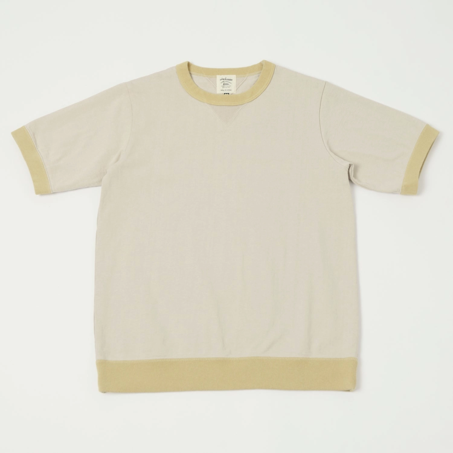 Jackman Dotsume Rib T-Shirt - Dusty Base/Butter cotton material Simple and Relaxed