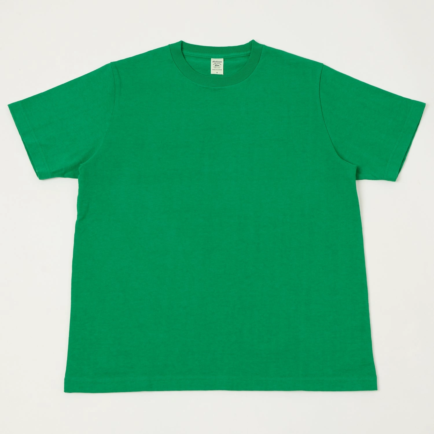 Ribbed Collar Design Jackman Dotsume T-Shirt - True Green