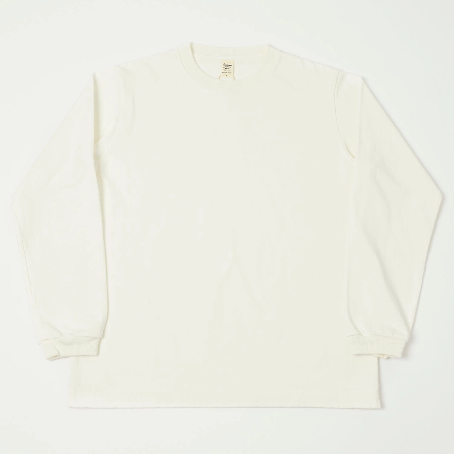 Jackman Long Sleeve Dotsume T-Shirt - Off White Light Style Stylish Casual