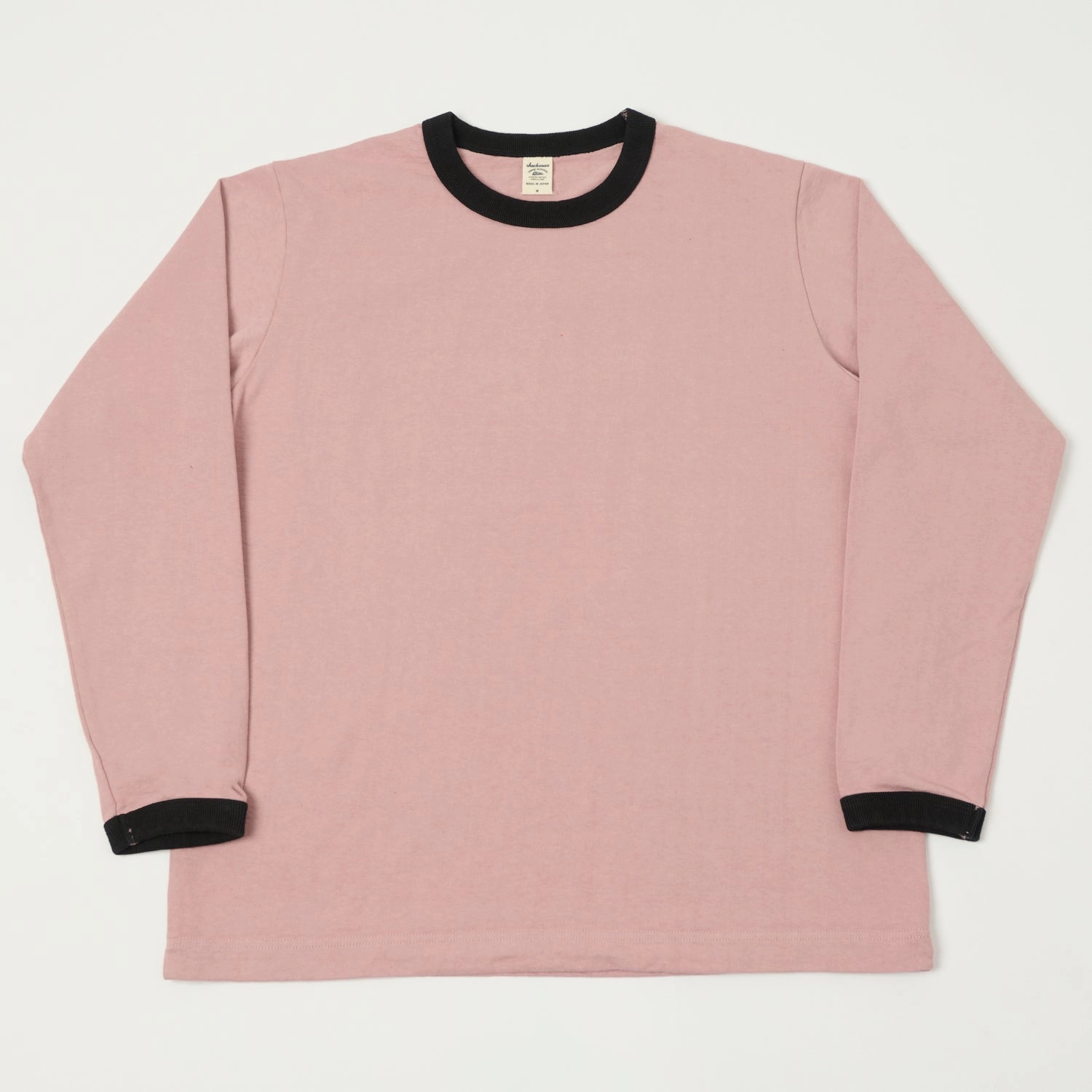 Timeless Layer Jackman Long Sleeve Dotsume T-Shirt - Old Rose/Black