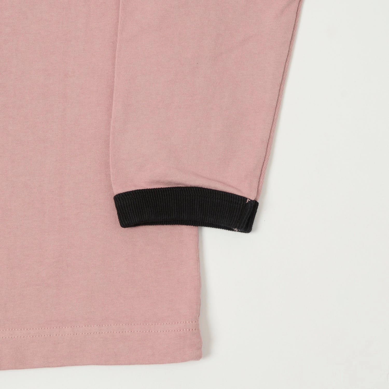 Jackman Long Sleeve Dotsume T-Shirt - Old Rose/Black Premium Material