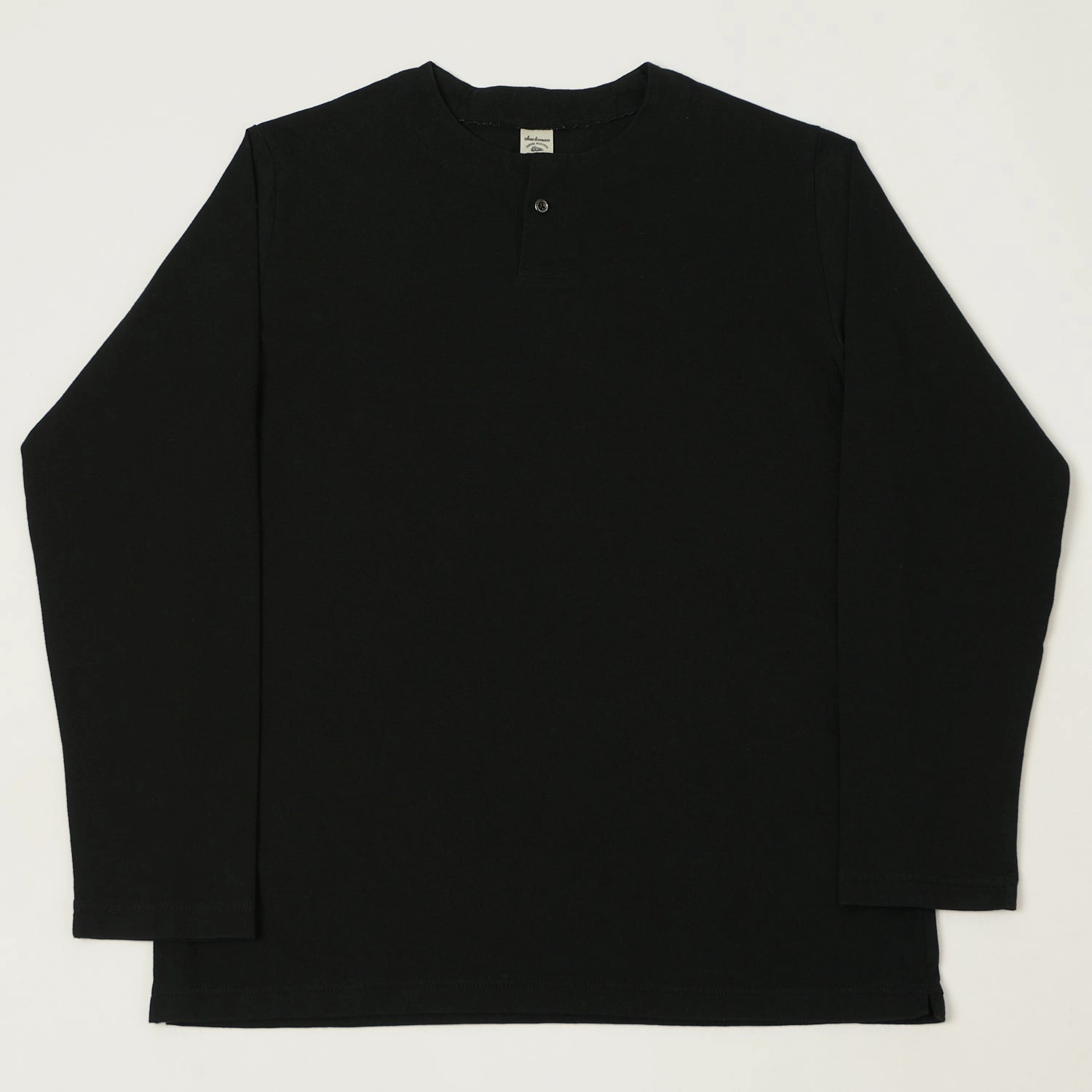 Soft Layers Pre Shrunk Fabric Jackman Long Sleeve Henley - Black