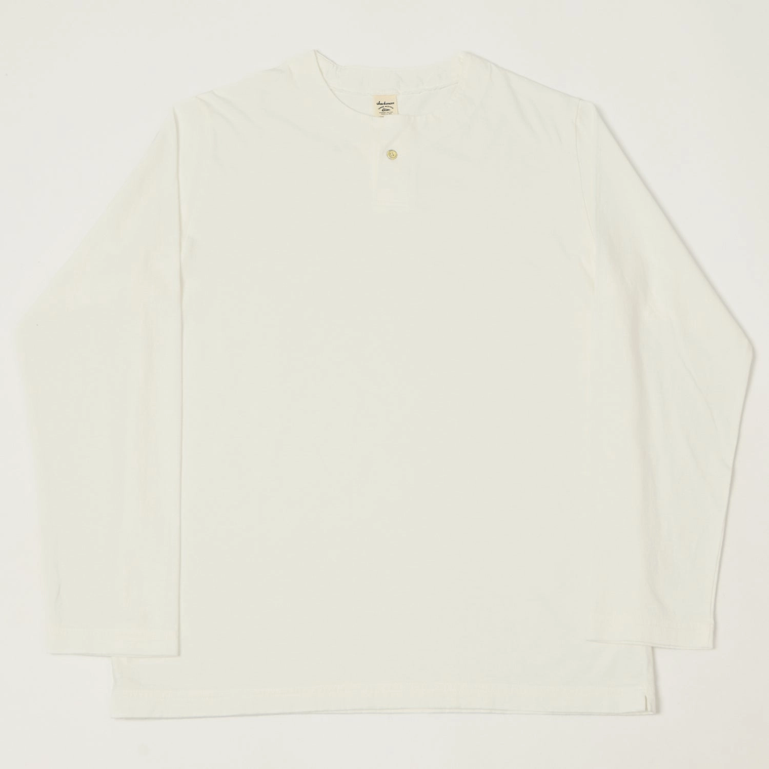 Jackman Long Sleeve Henley - White Breathable Cotton Fabric Flexible Neckband