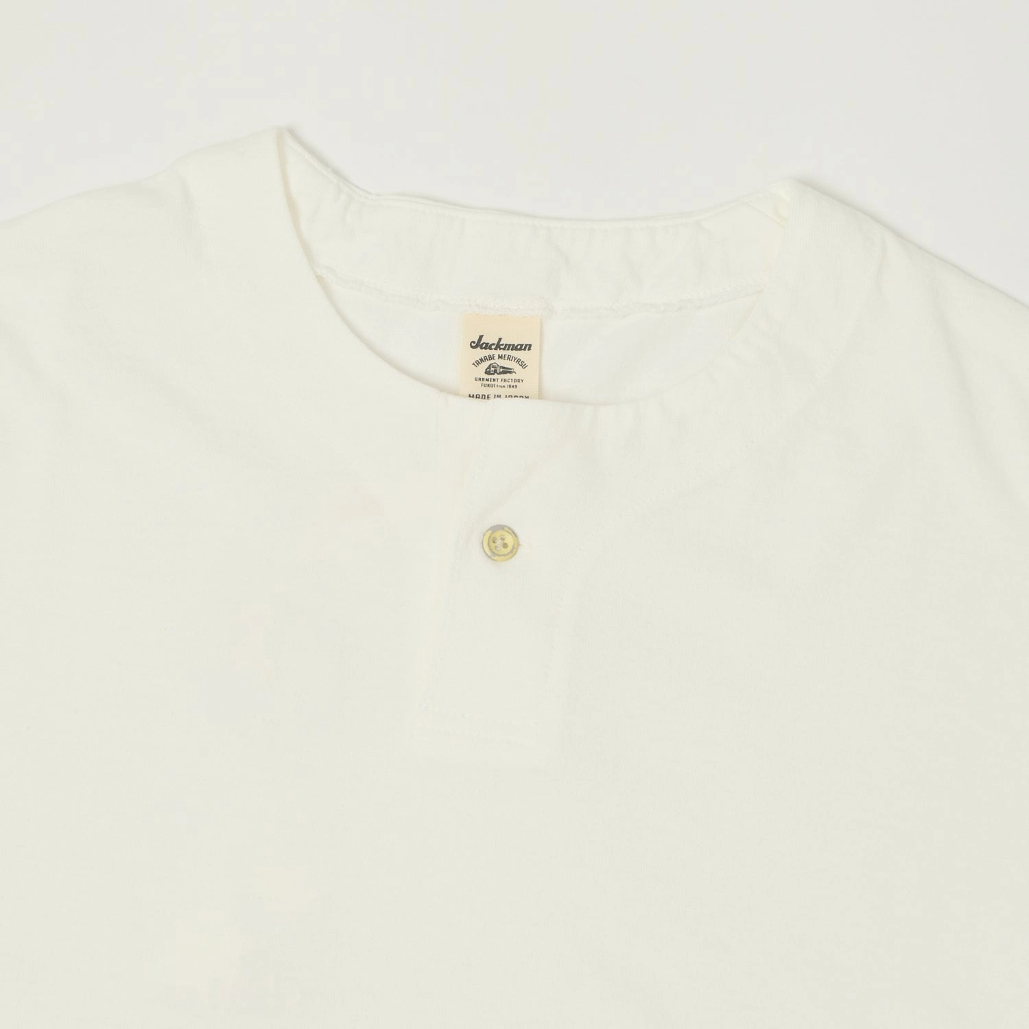 Jackman Long Sleeve Henley - White NonRestrictiveCut