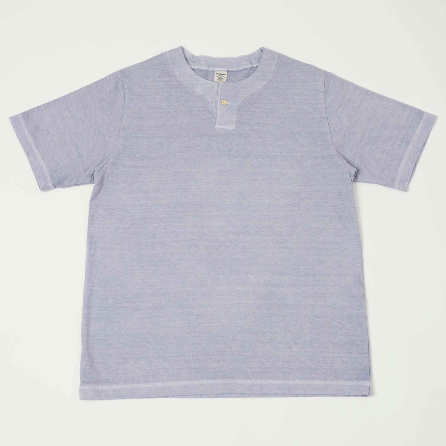 Jackman Pigment Dye Henley T-Shirt - Fade Lilac Washable fabric