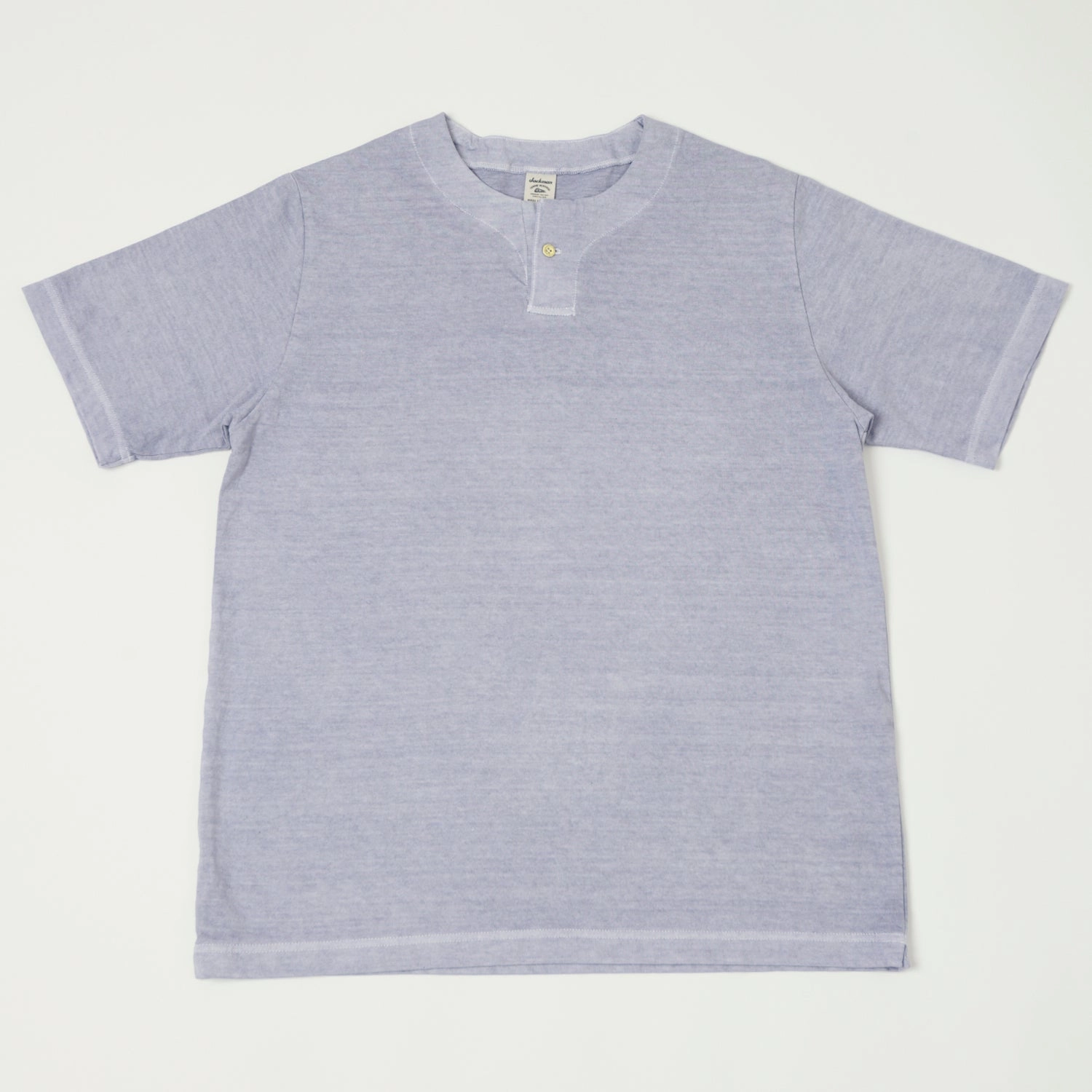 Versatile and Comfortable Jackman Pigment Dye Henley T-Shirt - Fade Lilac