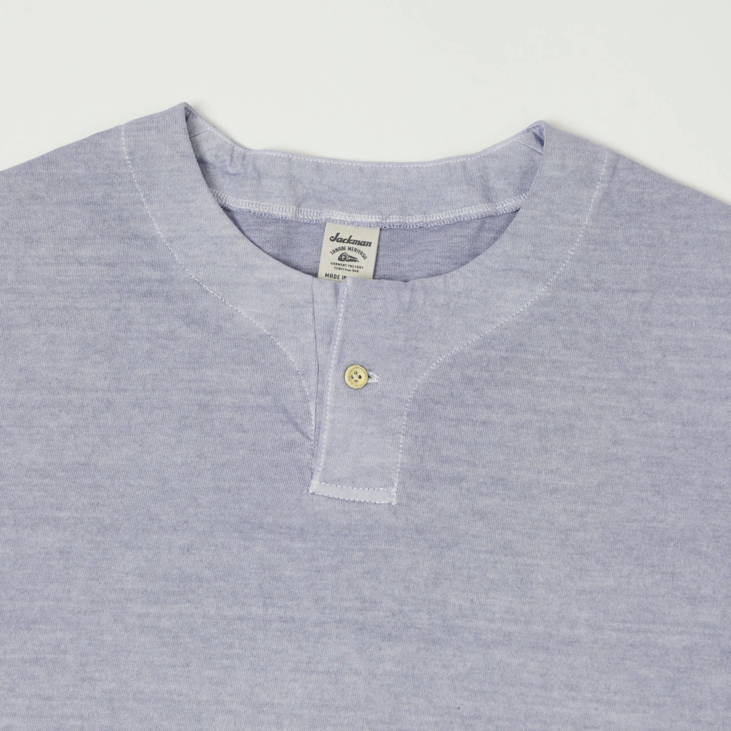 Unisex Jackman Pigment Dye Henley T-Shirt - Fade Lilac