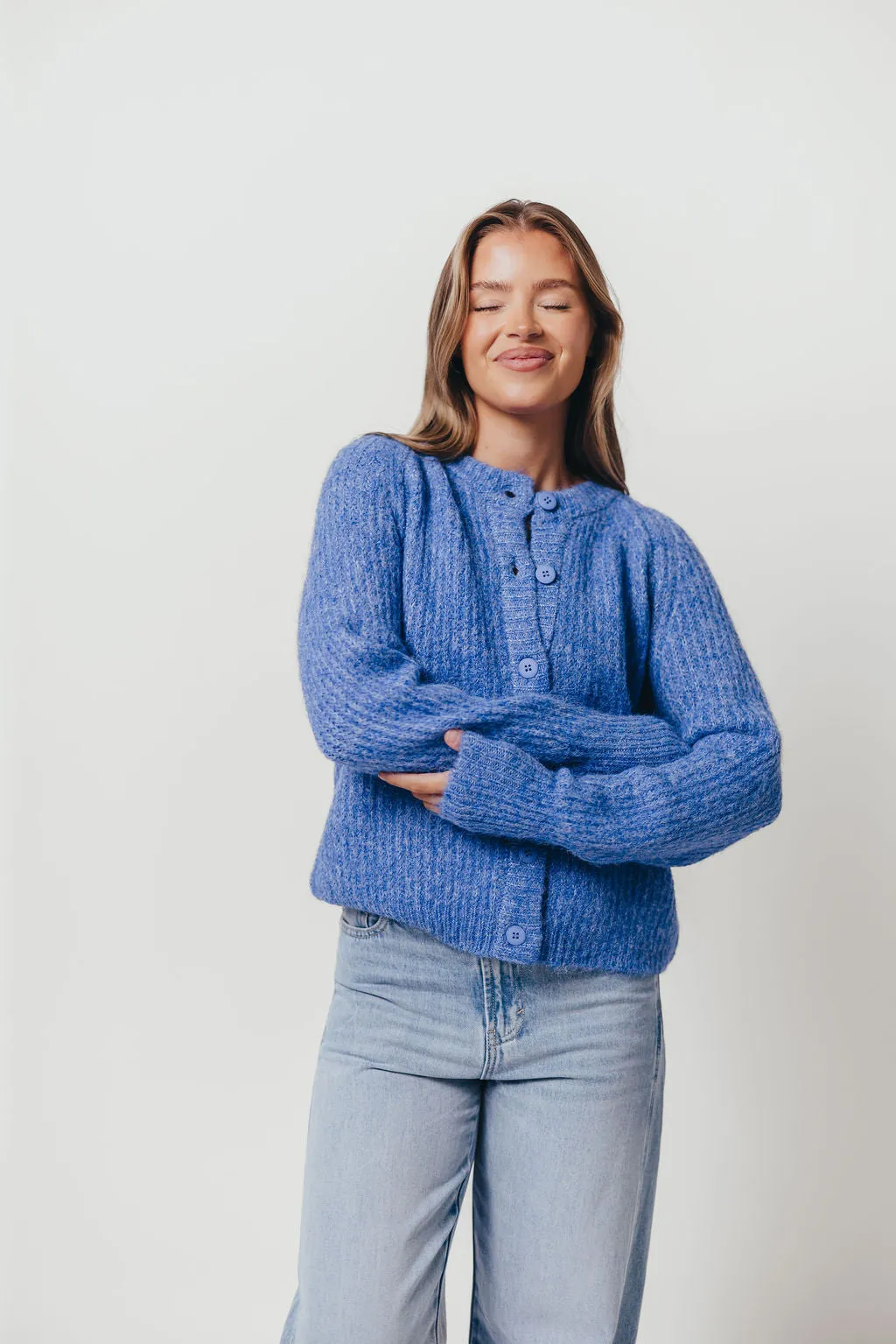 Autumn Layer Daily Layers Jacques Cardigan Top in Cobalt Blue