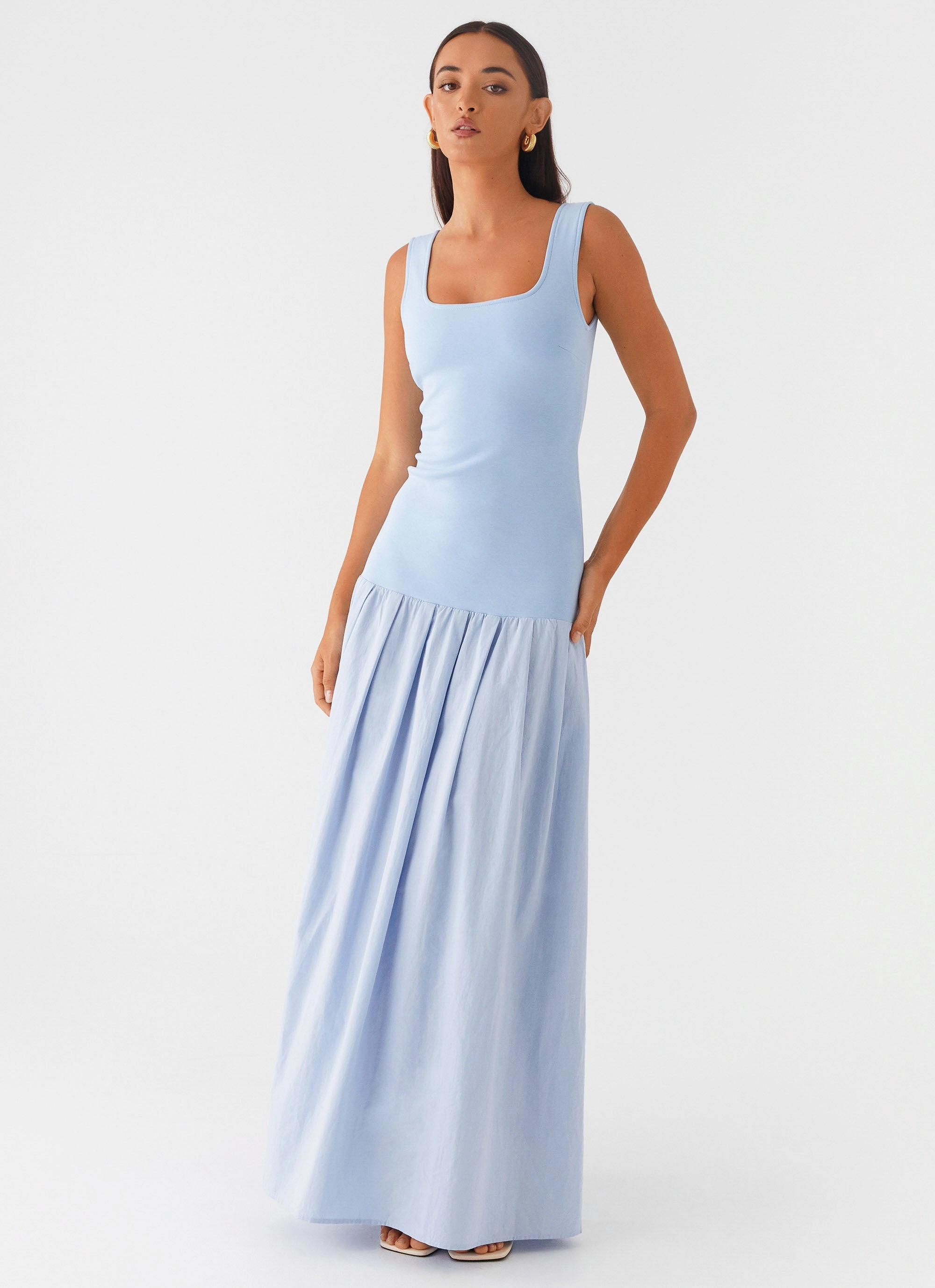 Jaxon Maxi Dress - Blue Effortless Layering