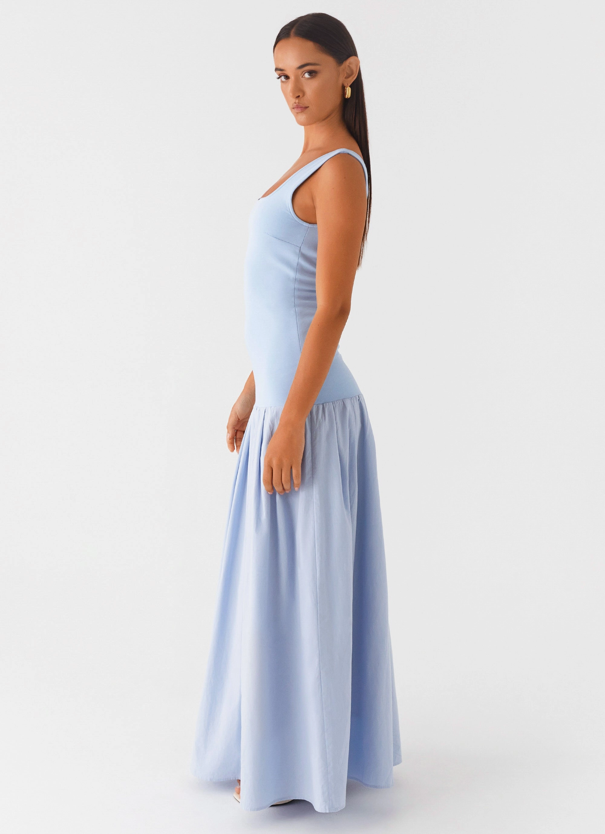 Silk Shine Jaxon Maxi Dress - Blue
