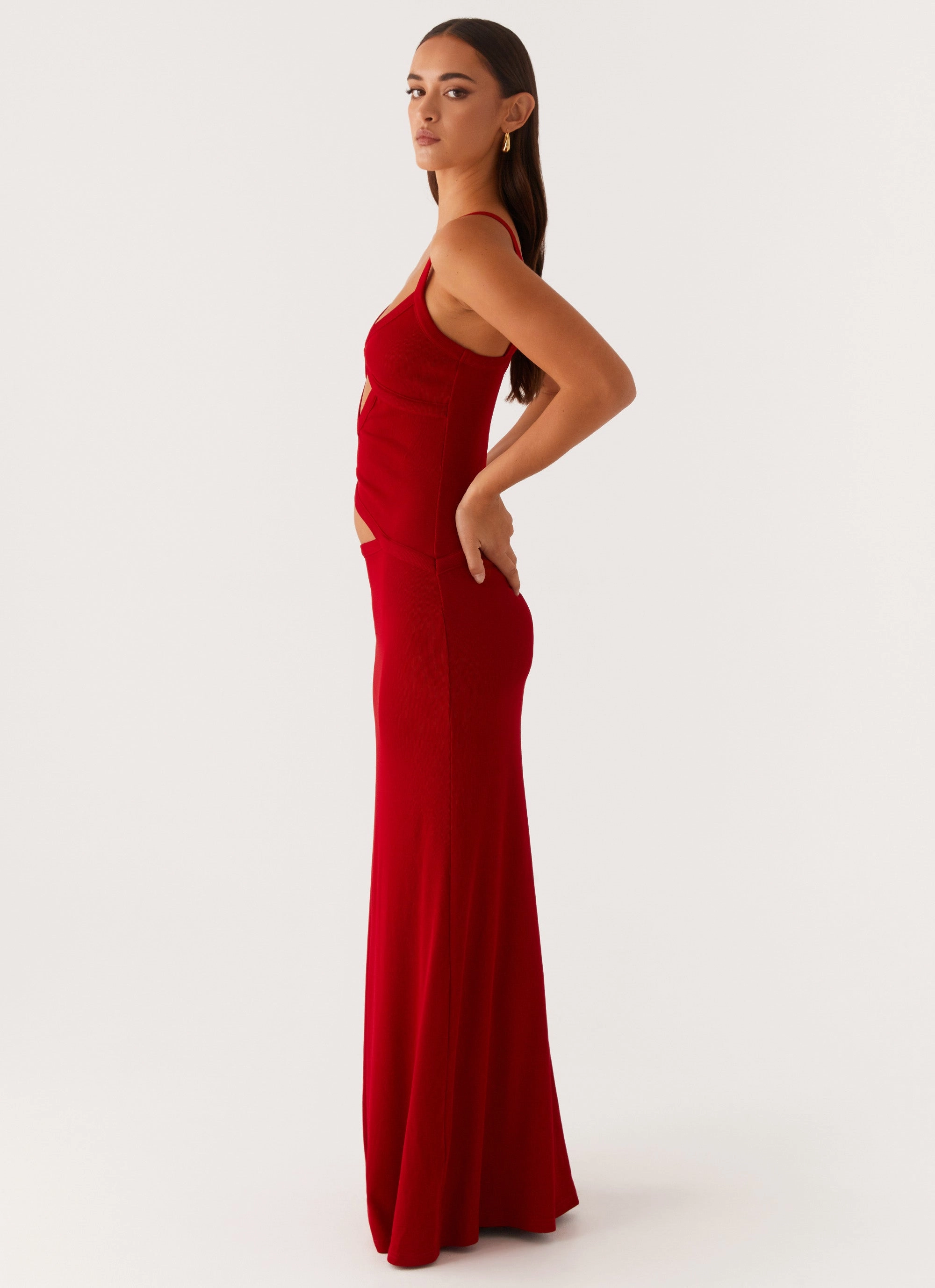 Jocelyn Maxi Dress - Red Velvet-Touch