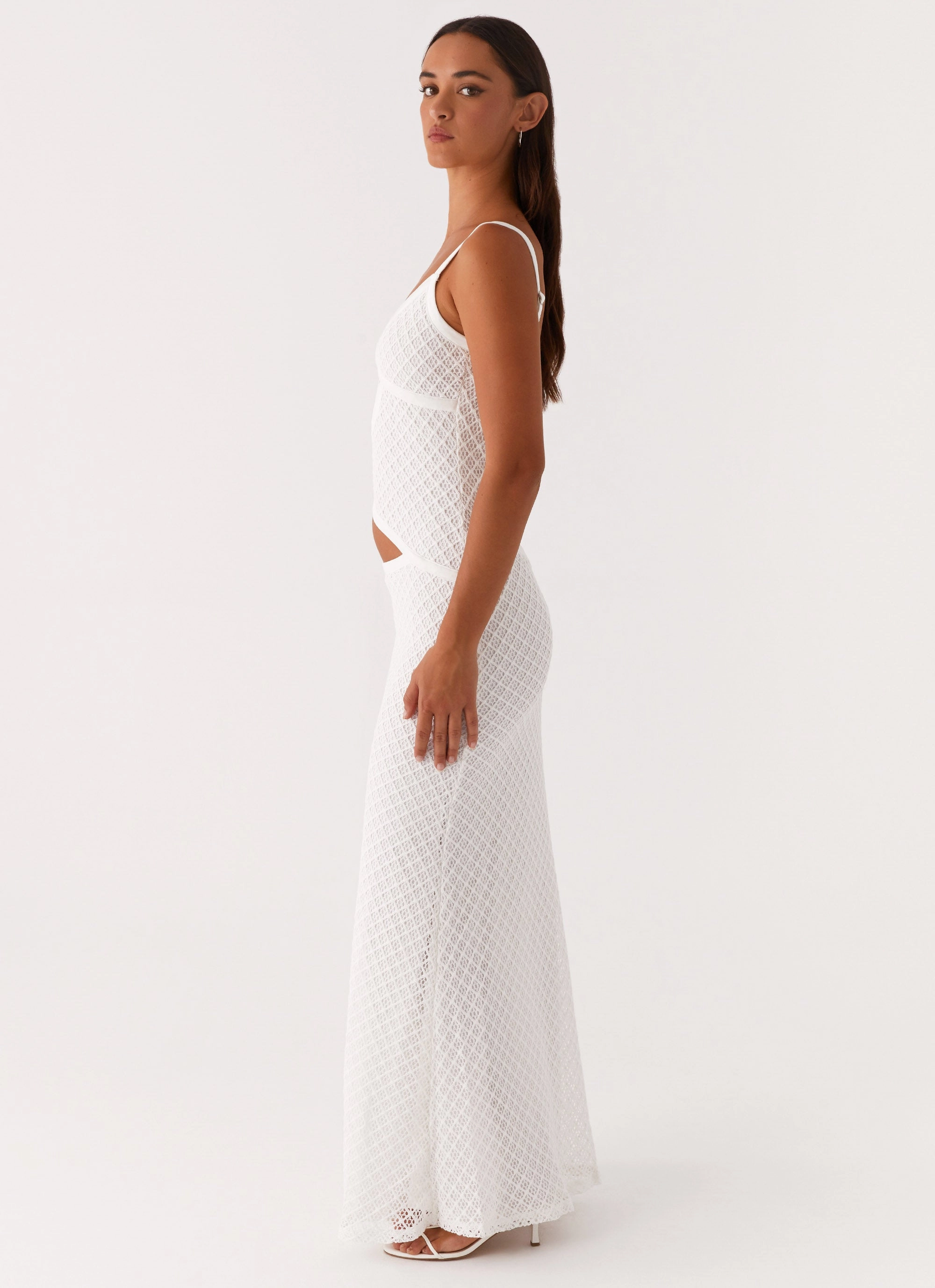 Jocelyn Maxi Dress - White Crochet Chic And Comfortable Beauty Zone