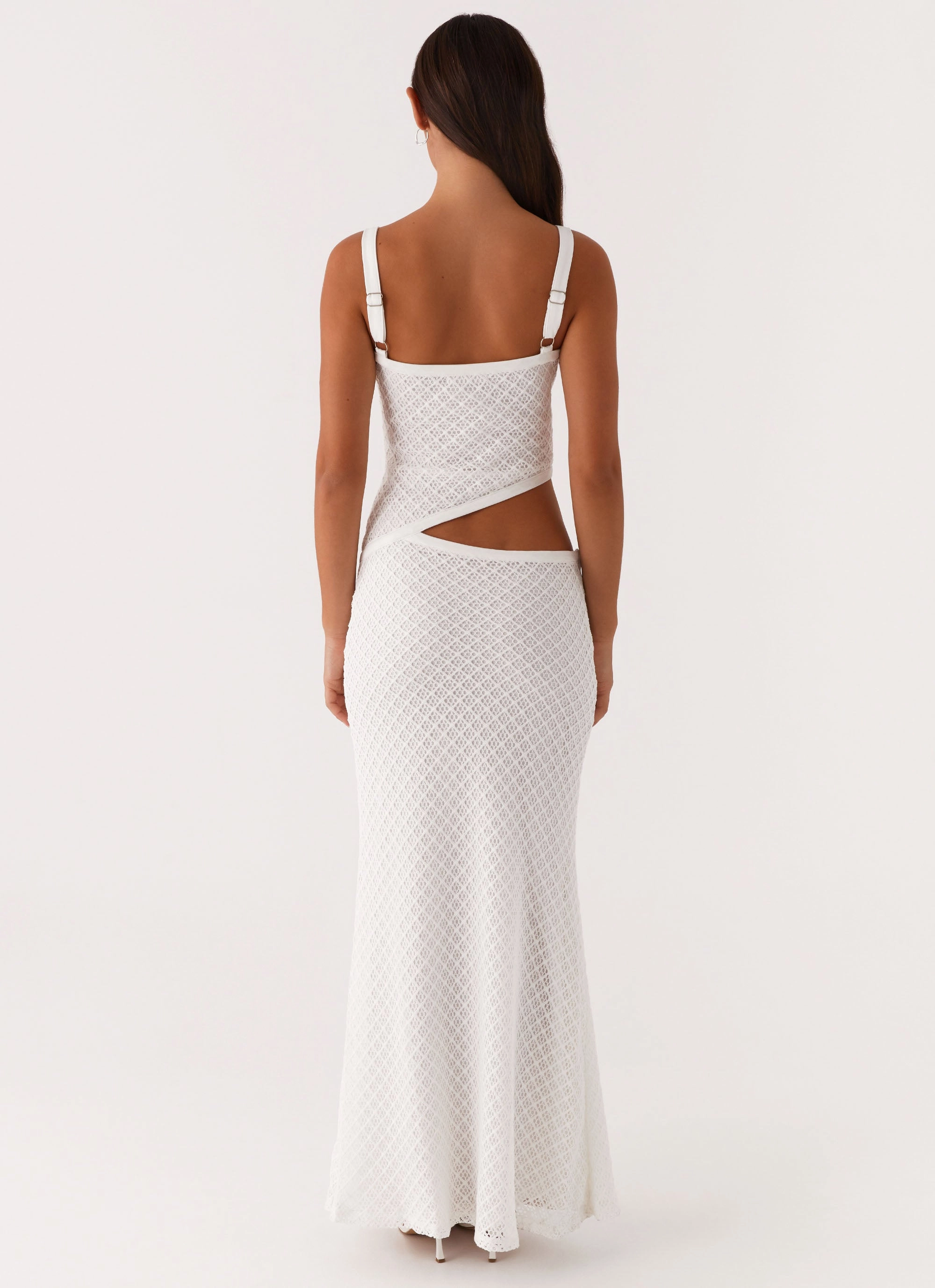 Jocelyn Maxi Dress - White Crochet Street Edge