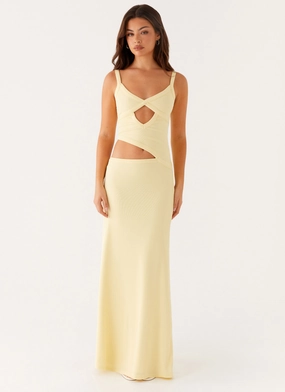 Jocelyn Maxi Dress - Yellow Bride Side Trend Glow