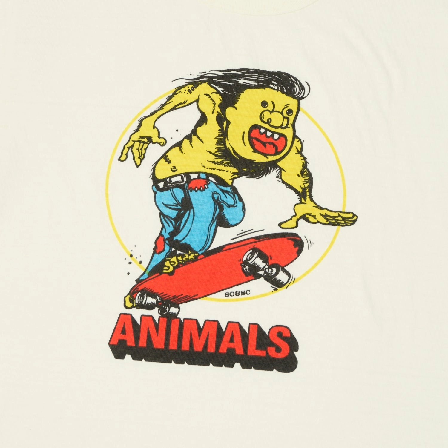 John Gluckow Lot. JG-CS06 'Animal Skater' T-Shirt - Off White Functional Side Gussets Casual Comfort Layer