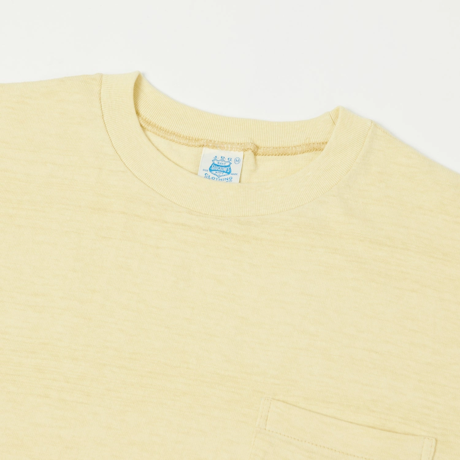 John Gluckow Lot. JG-CS07 'Keeper' Pocket T-Shirt - Yellow Fit for All Seasons Drop Shoulder Design