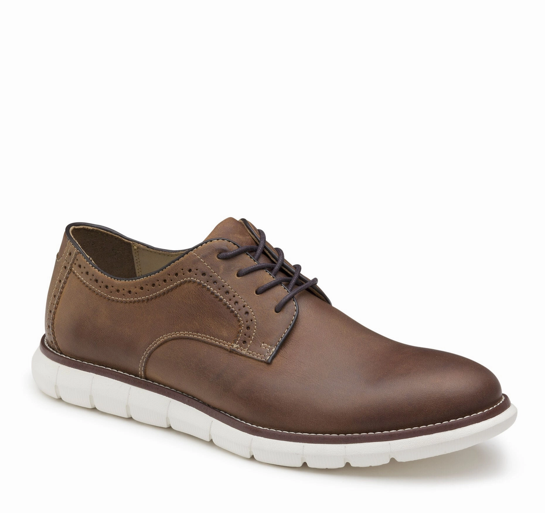 Timeless Comfort Johnston & Murphy Men's Holden Oiled Leather Plain Toe Dress Casual Lace-up Shoe