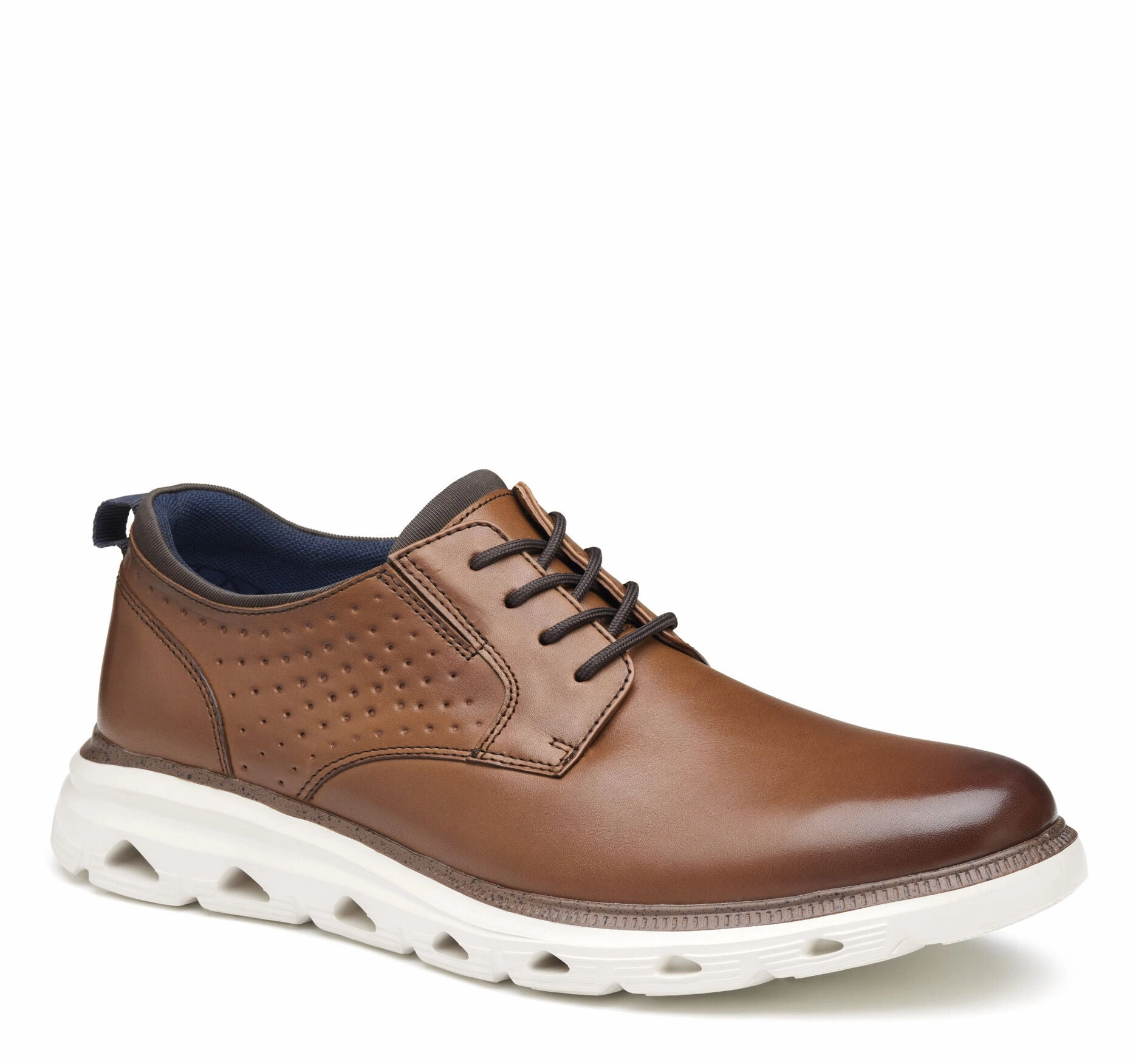 Johnston & Murphy Men's Jenkins Leather Plain Toe Dress Casual Lace-up Shoe Weekend Fashion Simple Lines