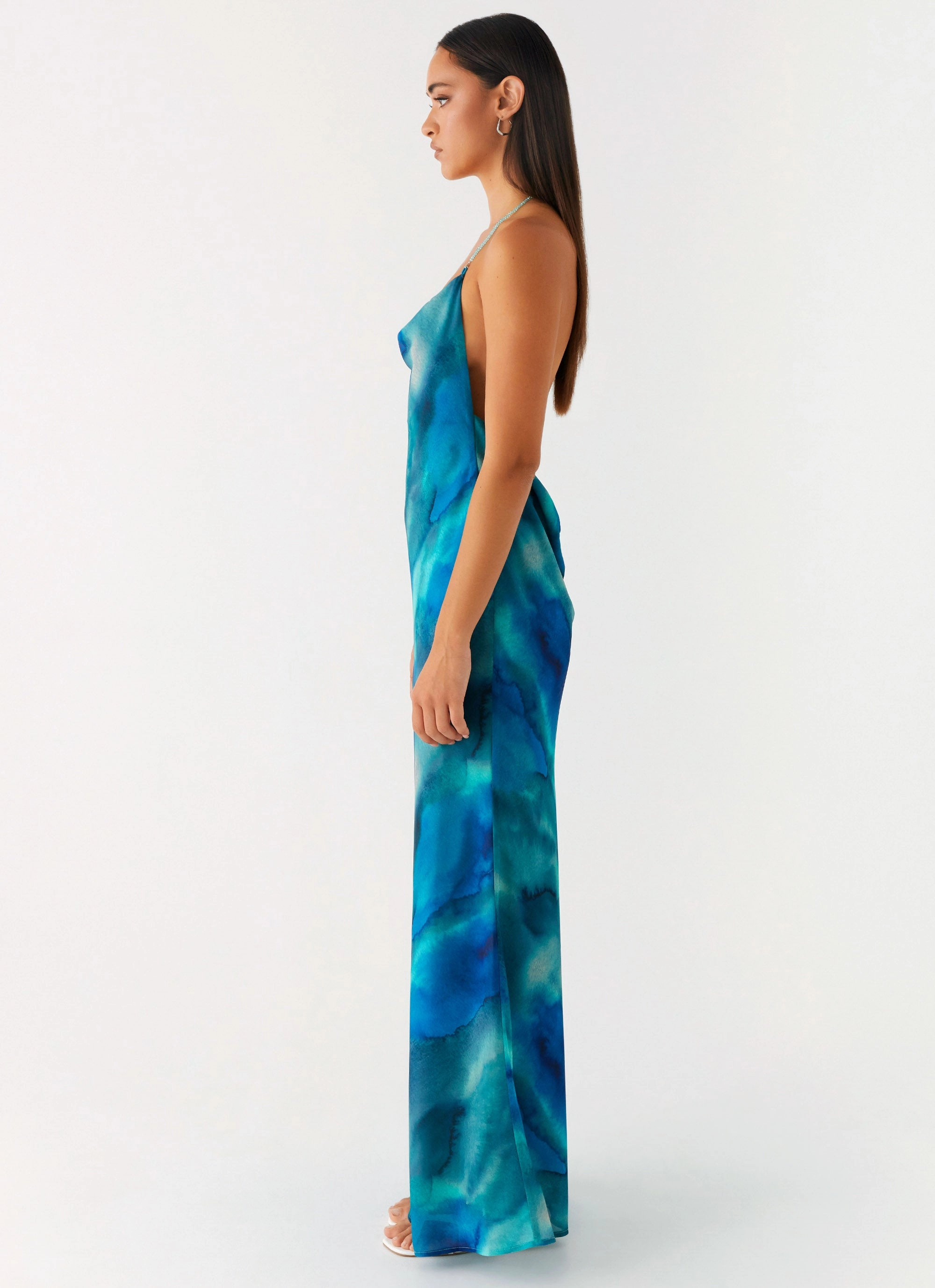 Floor-Length Journey Maxi Dress - Blue Tie Dye