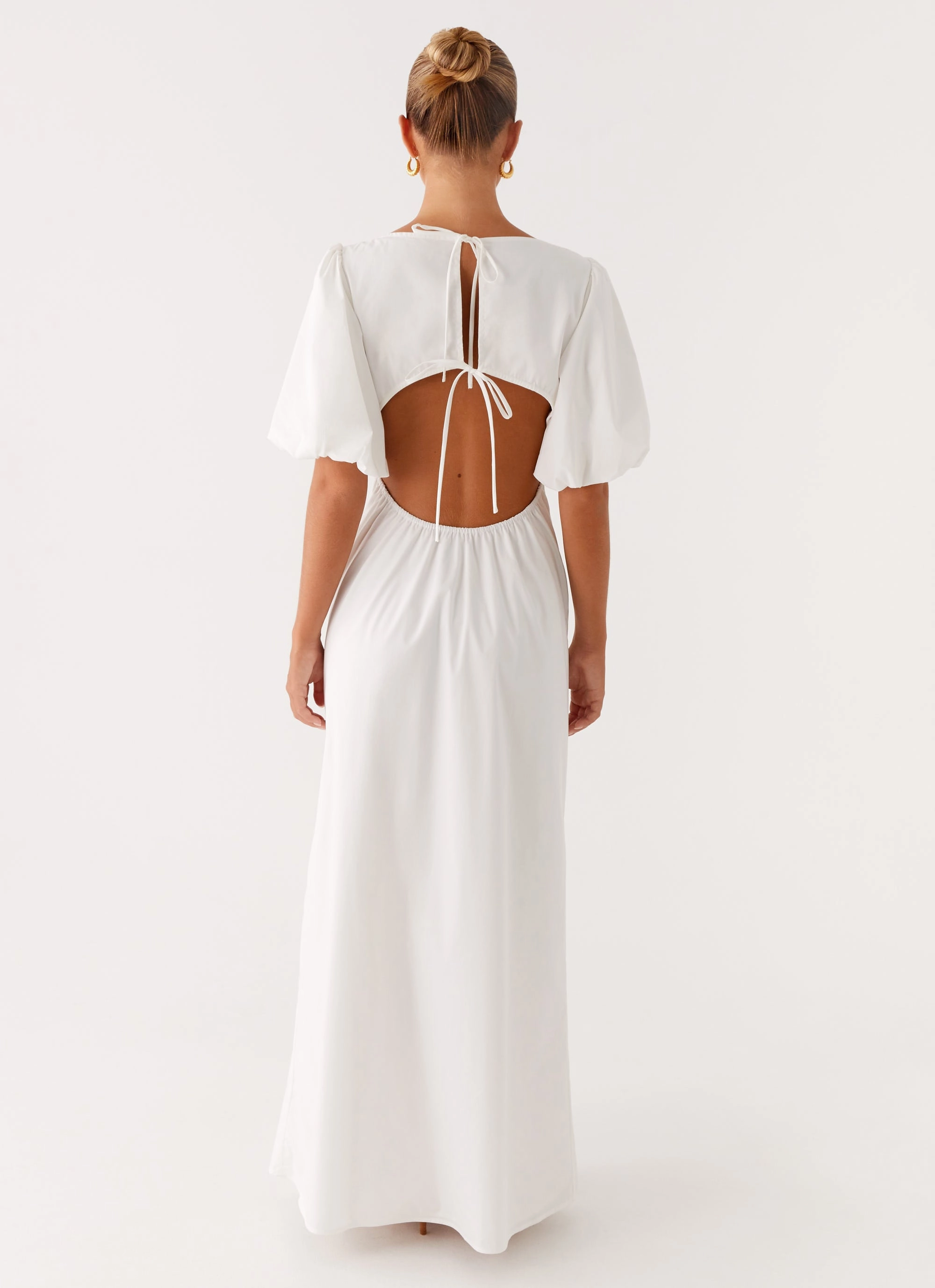 Judy Maxi Dress - White Soft touch evening dress