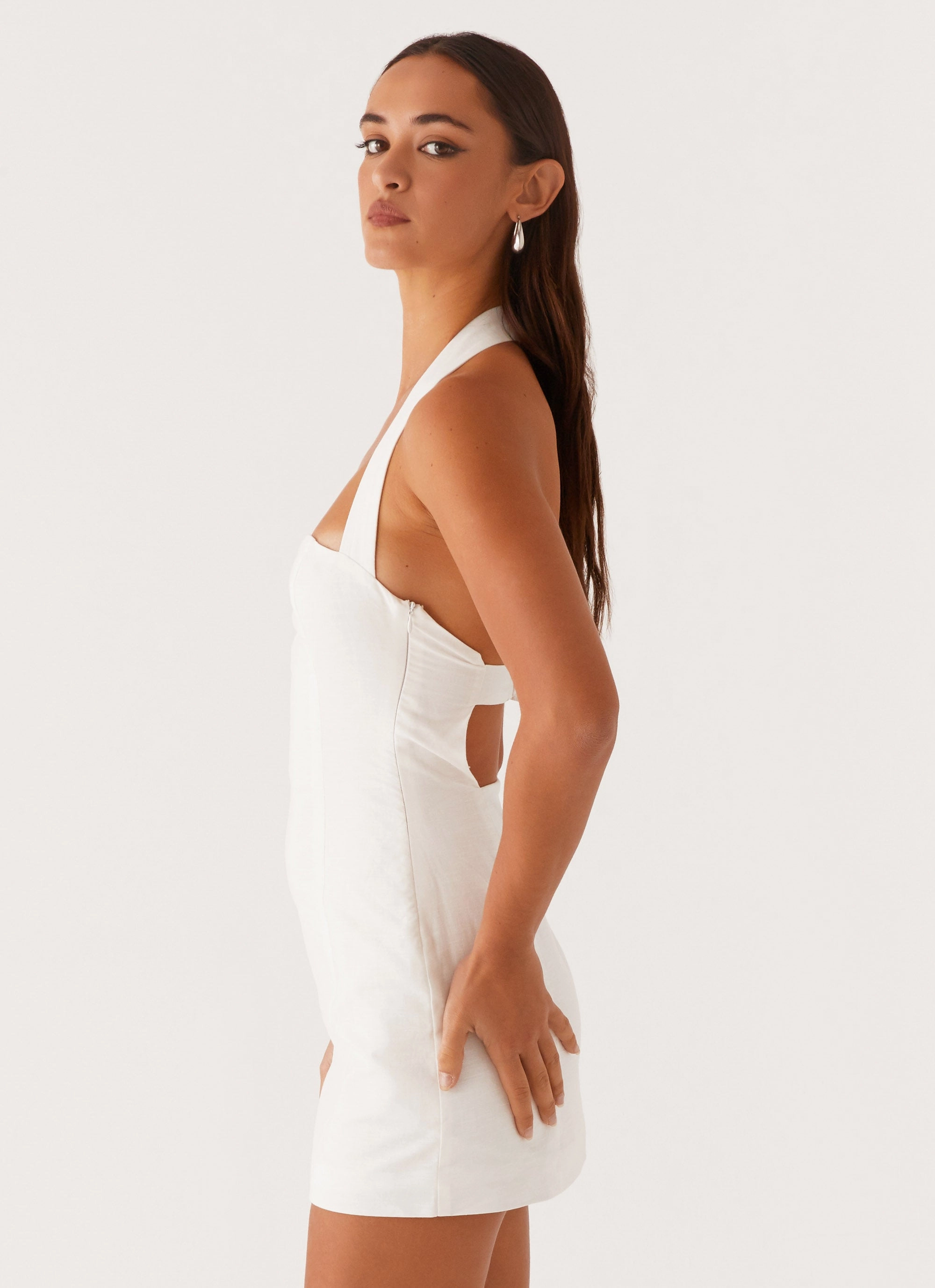 Julianna Linen Mini Dress - White Elegant Simplicity