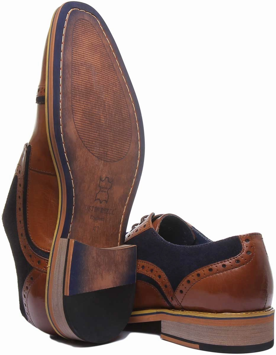 Justin Reece England Dennis In Brown Blue Dual Color
