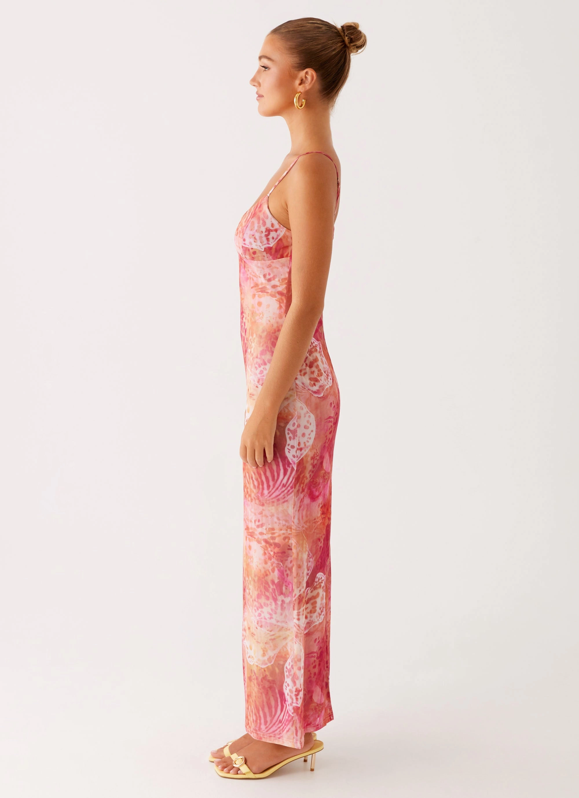 Kasey Midi Dress - Flamingo Fling Vibrant Aesthetic